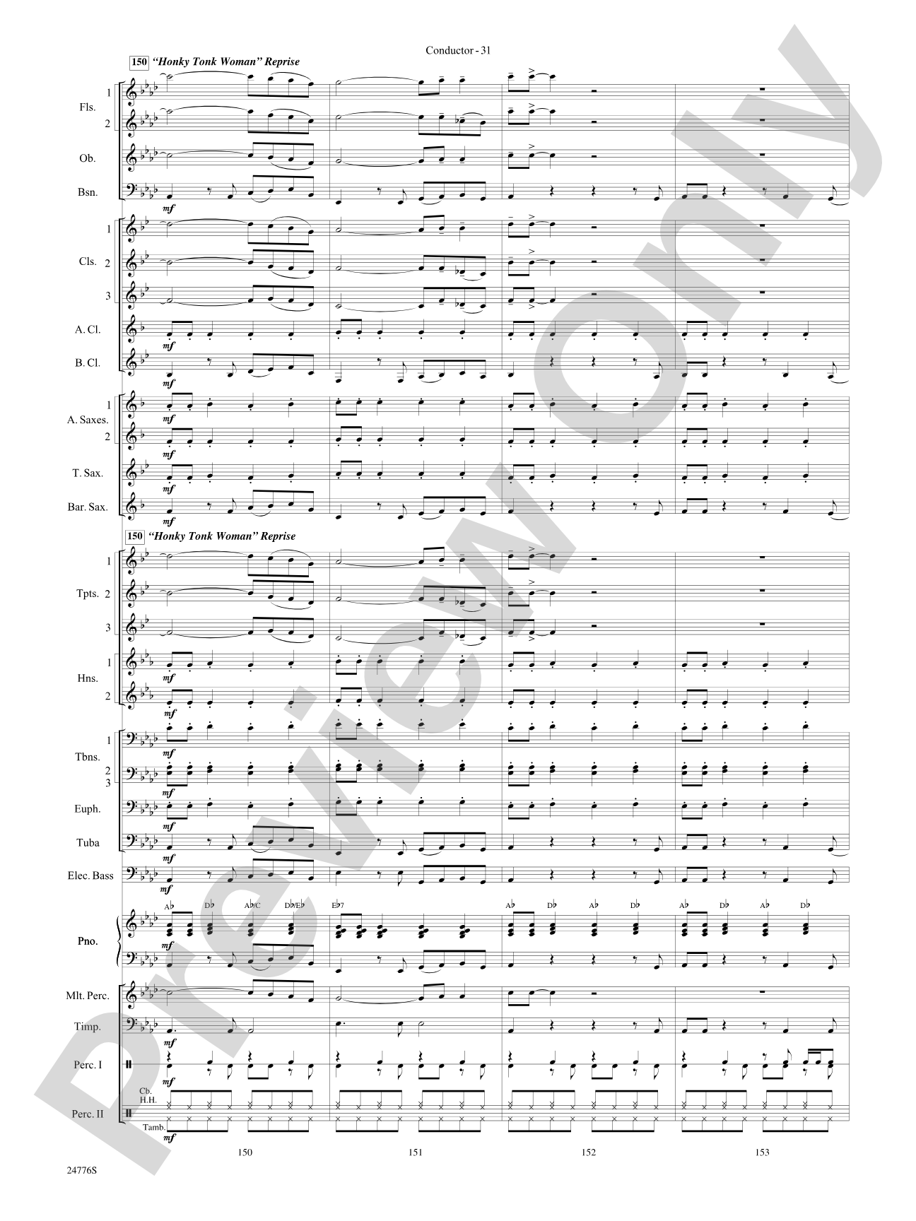 Rolling Stones: The Music Tour: Concert Band Conductor Score & Parts