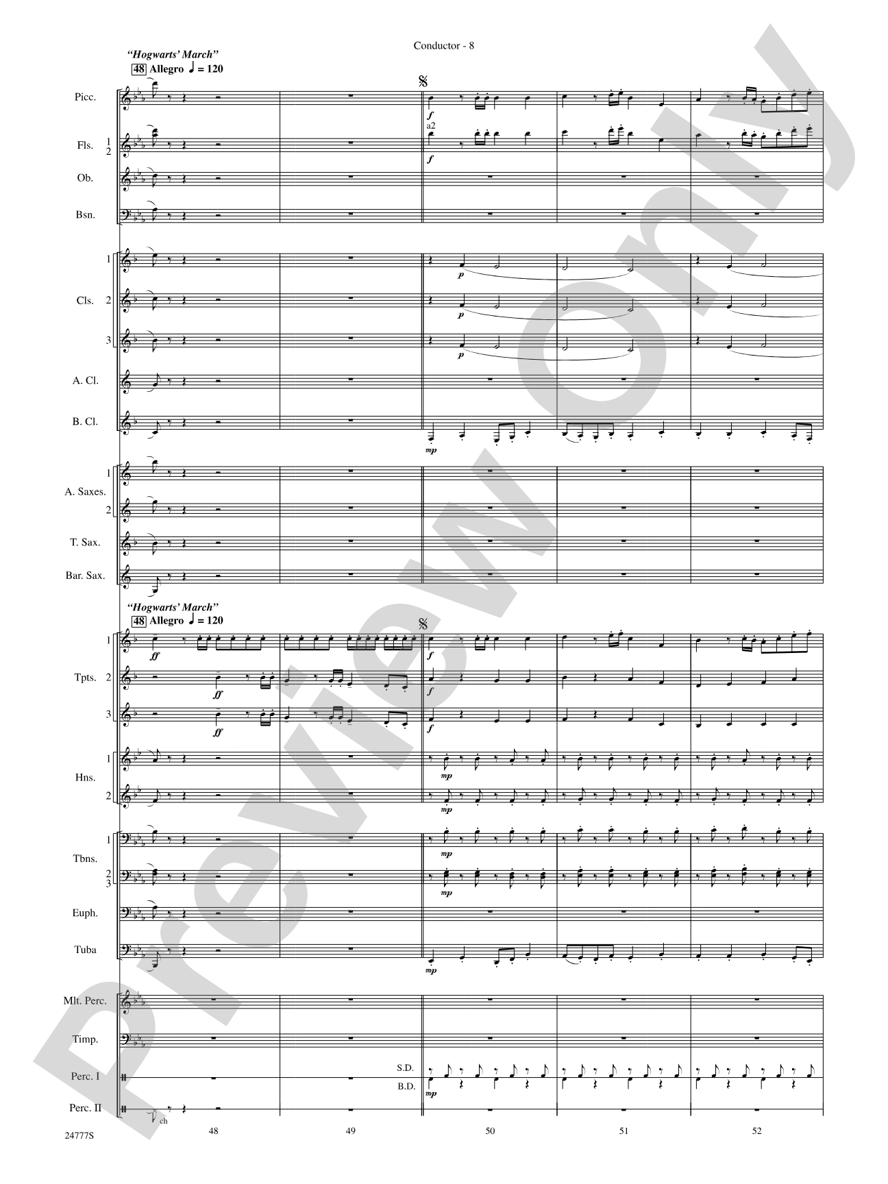 Harry at Hogwarts (from Harry Potter and the Goblet of Fire): Concert Band Conductor Score & Parts