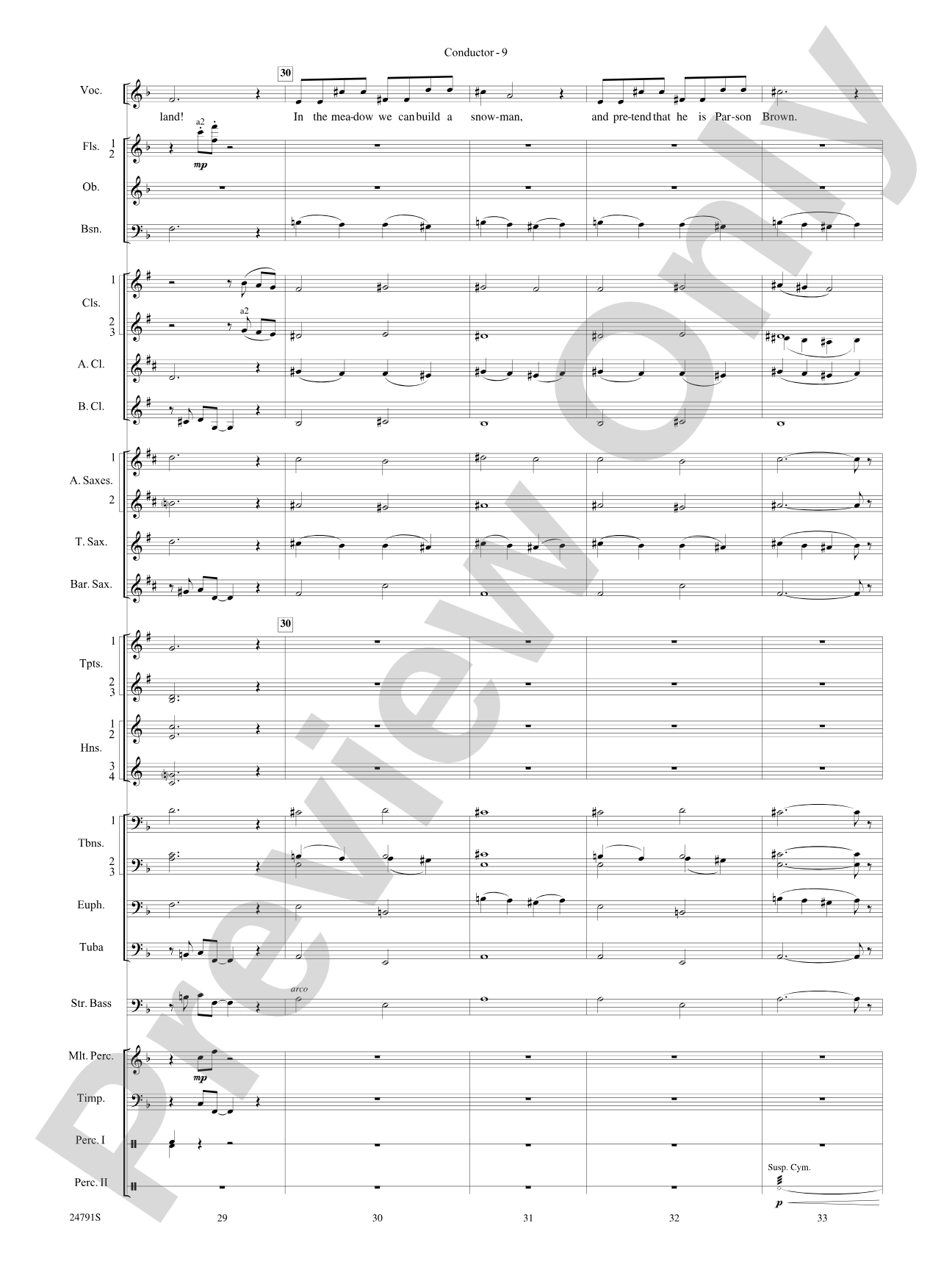 On with the Snow!: Concert Band Conductor Score & Parts