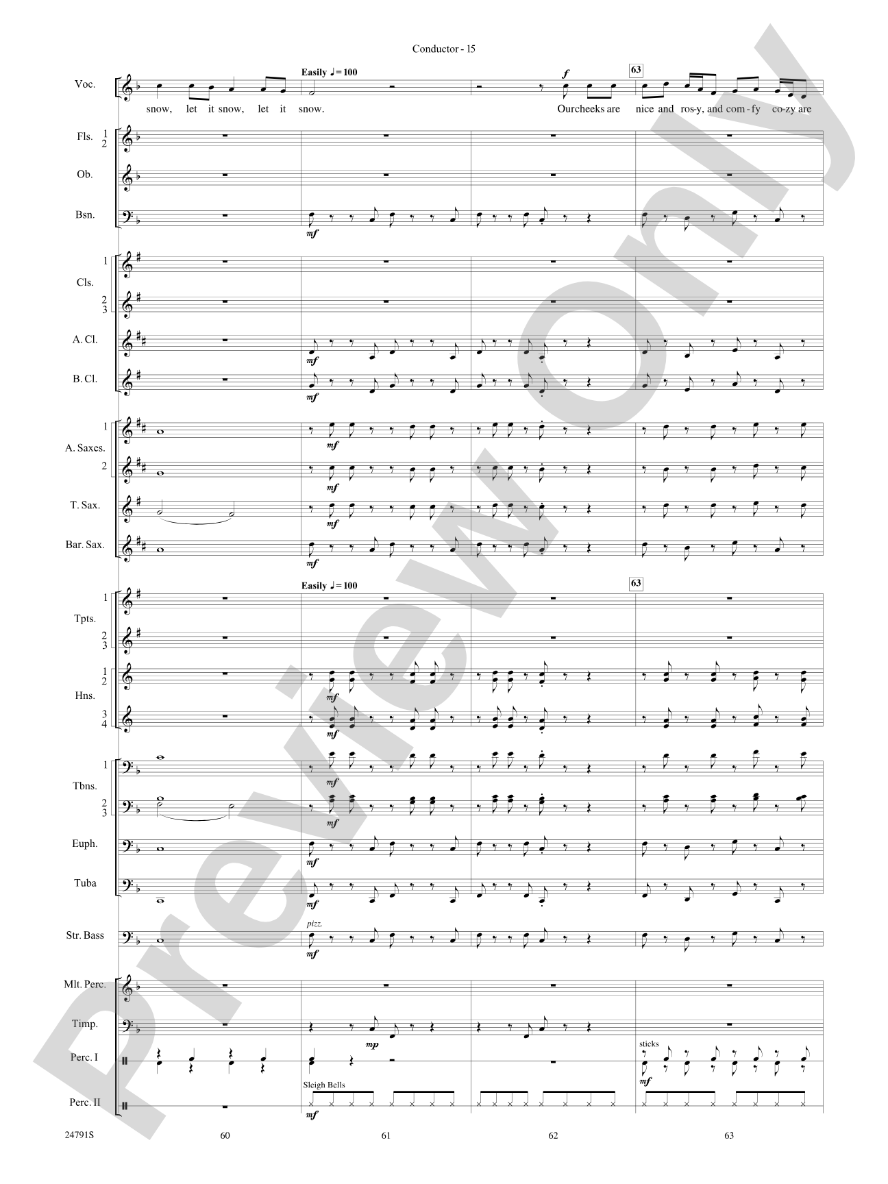 On with the Snow!: Concert Band Conductor Score & Parts