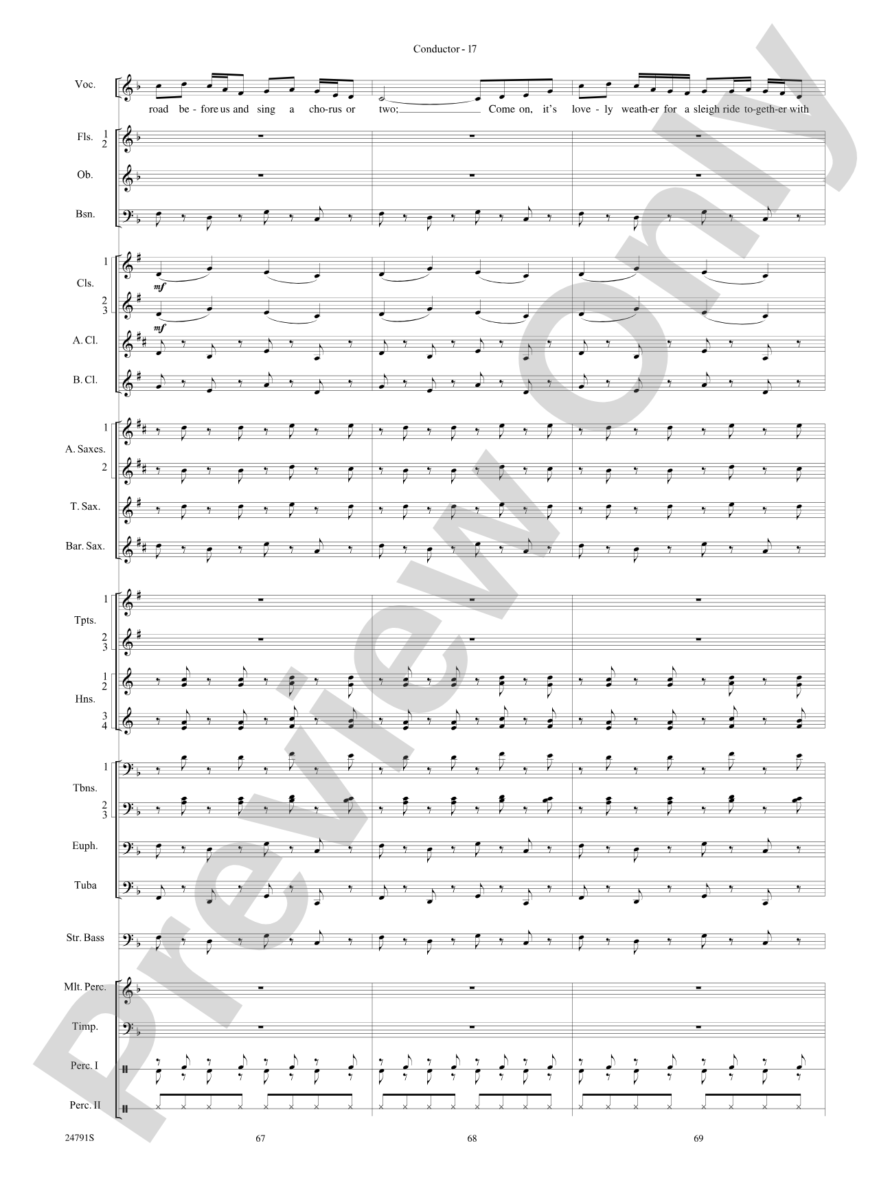 On with the Snow!: Concert Band Conductor Score & Parts