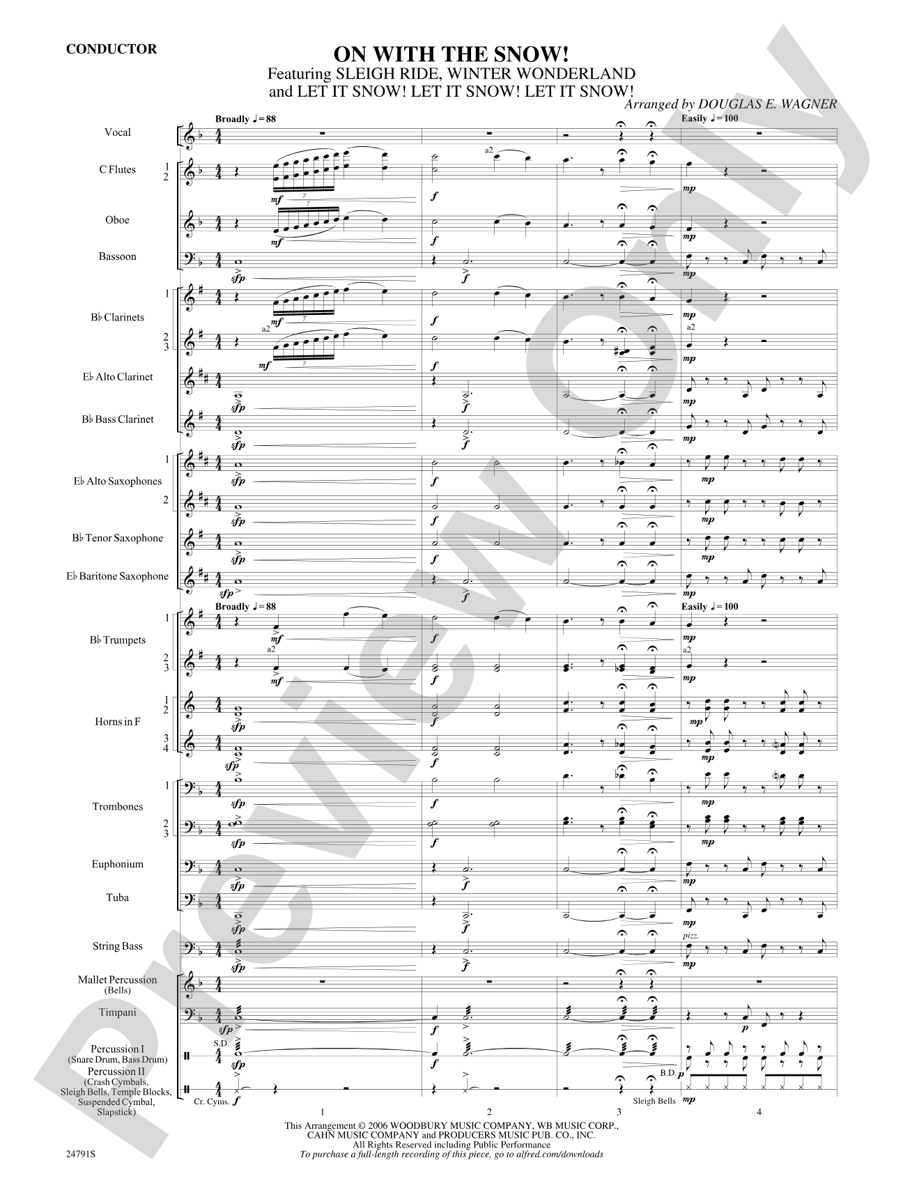 On with the Snow!: Concert Band Conductor Score & Parts