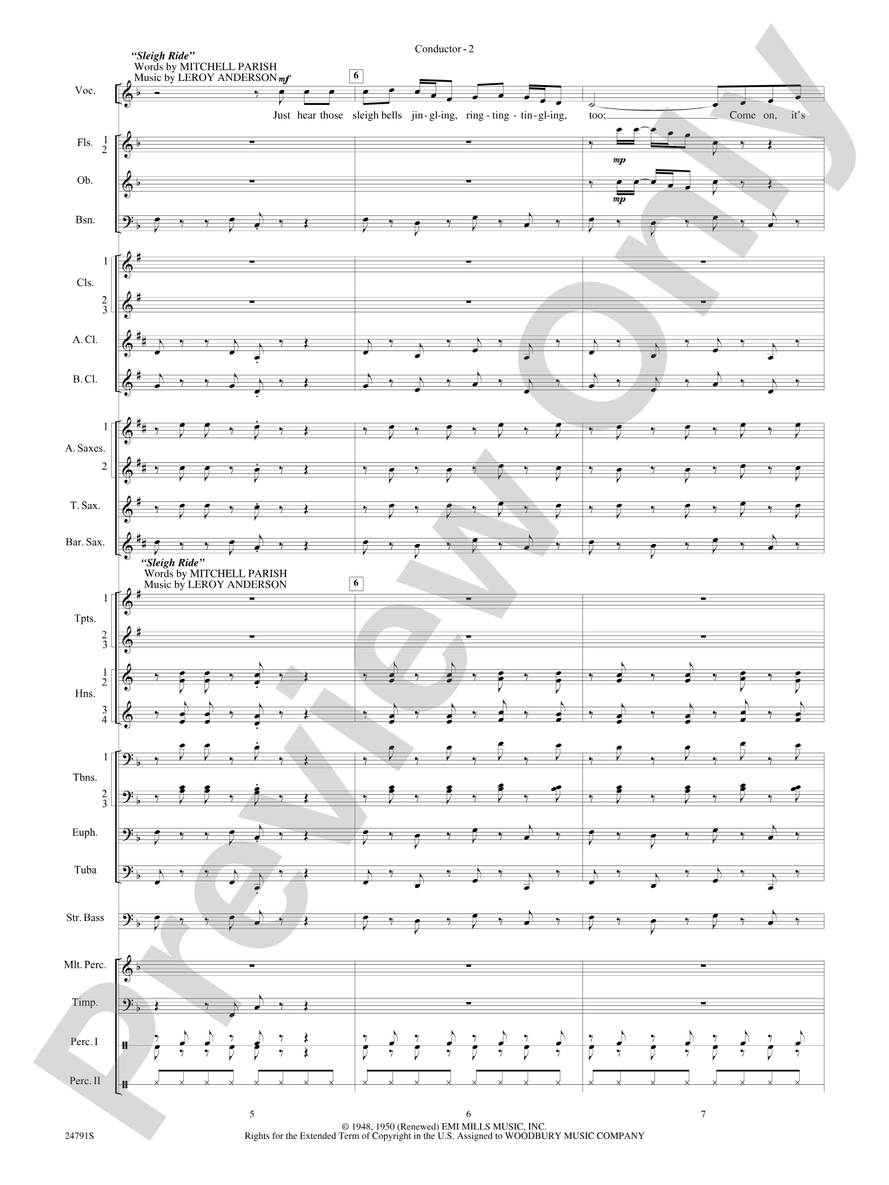 On with the Snow!: Concert Band Conductor Score & Parts