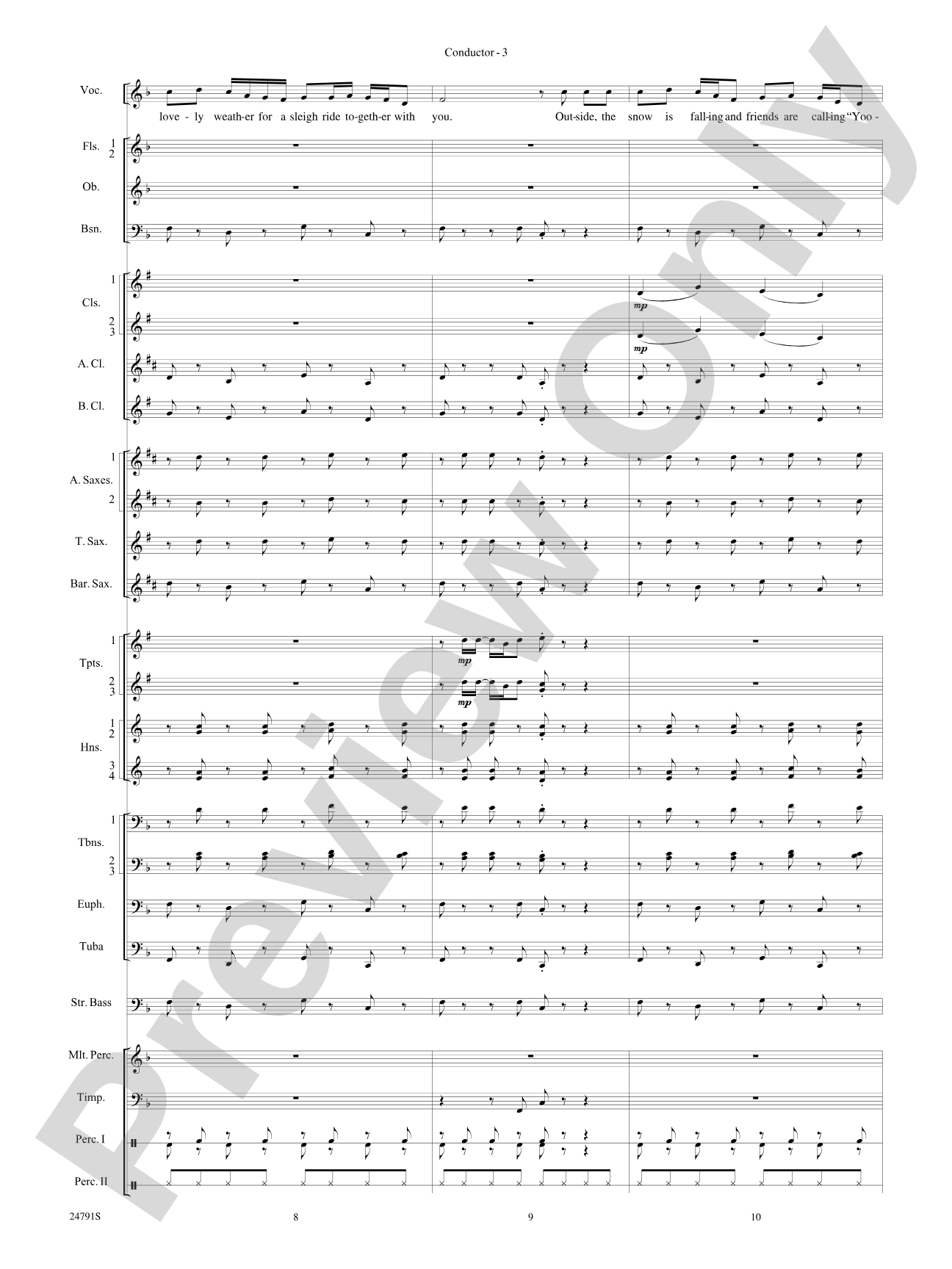 On with the Snow!: Concert Band Conductor Score & Parts