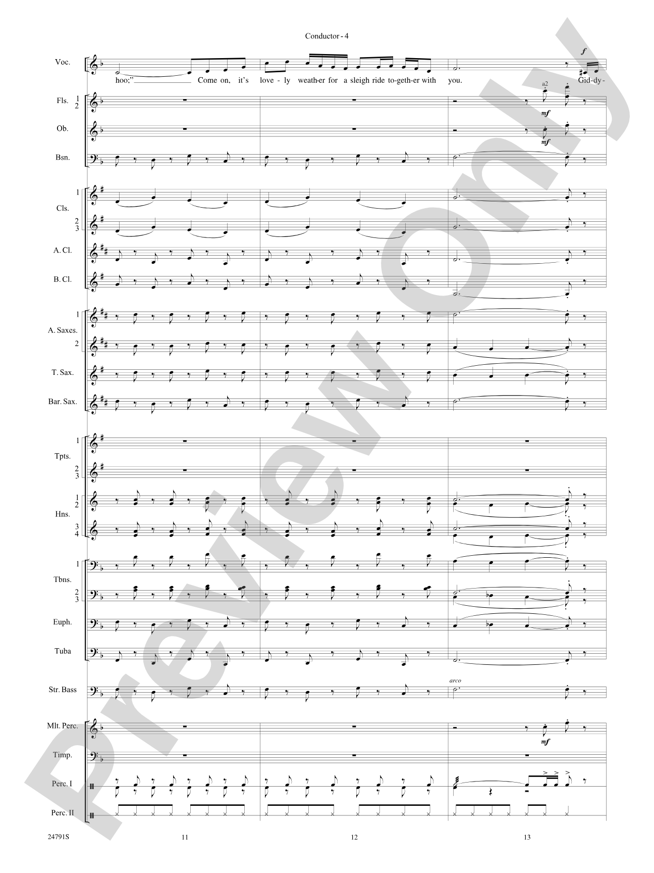 On with the Snow!: Concert Band Conductor Score & Parts