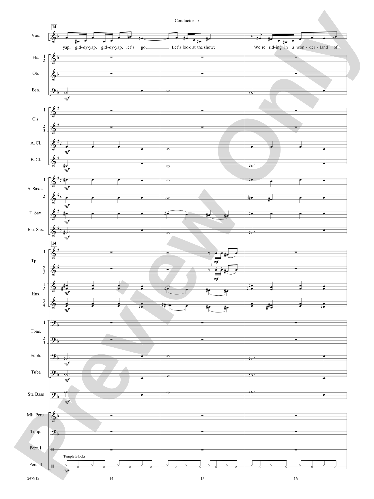 On with the Snow!: Concert Band Conductor Score & Parts