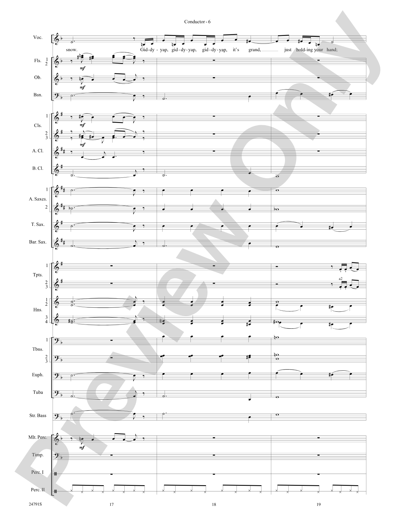 On with the Snow!: Concert Band Conductor Score & Parts
