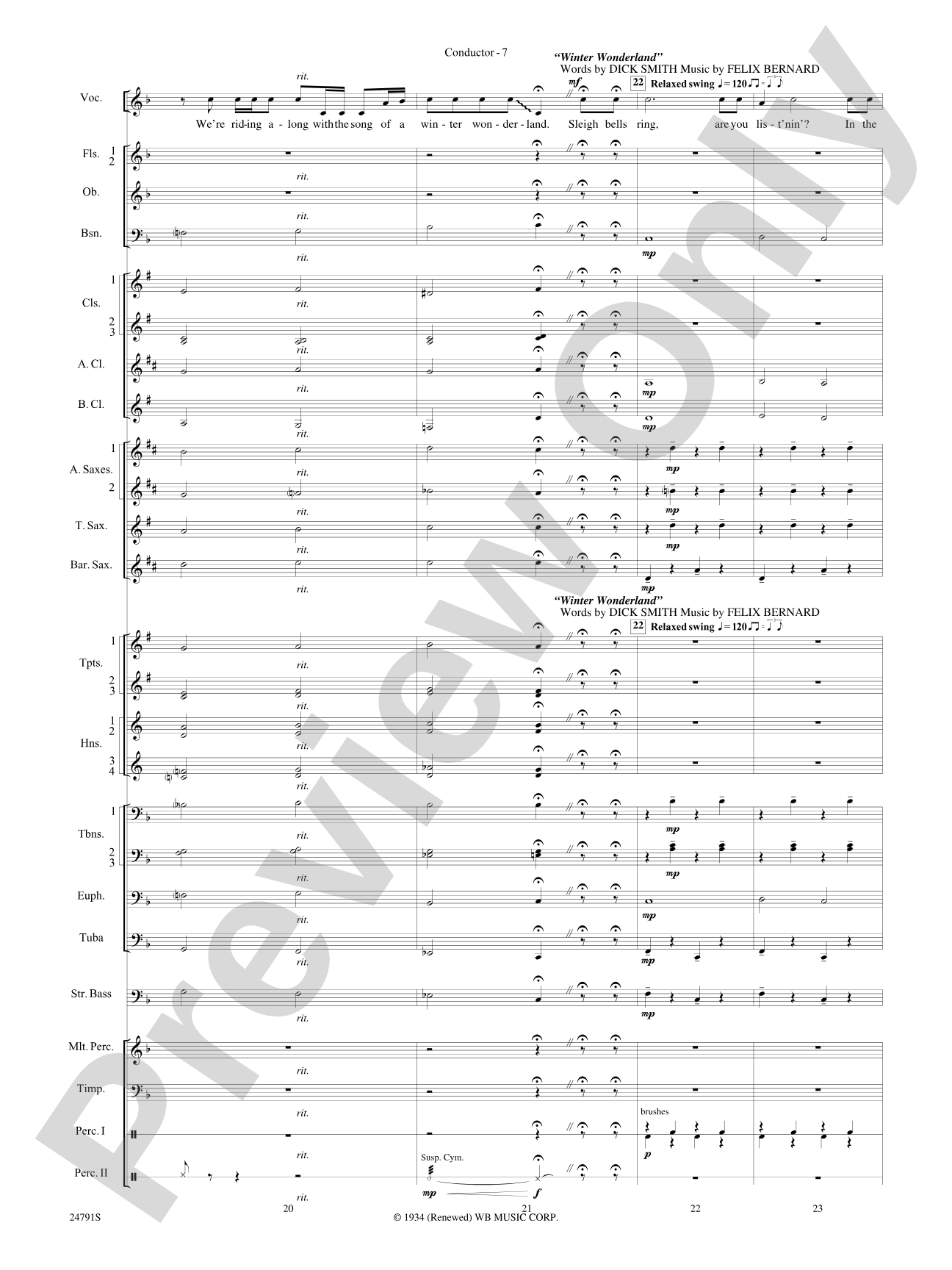 On with the Snow!: Concert Band Conductor Score & Parts
