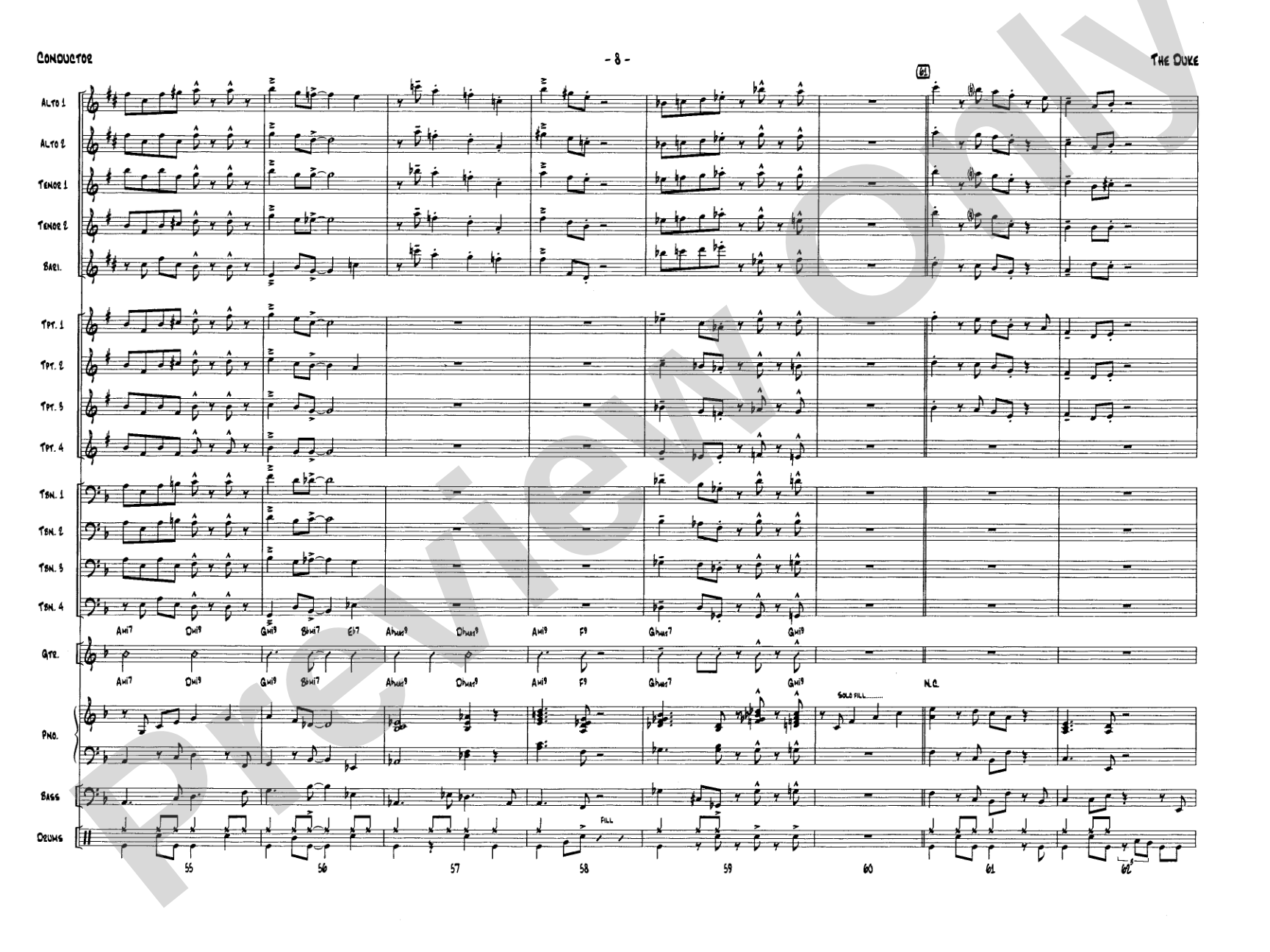 The Duke: Jazz Ensemble Conductor Score & Parts