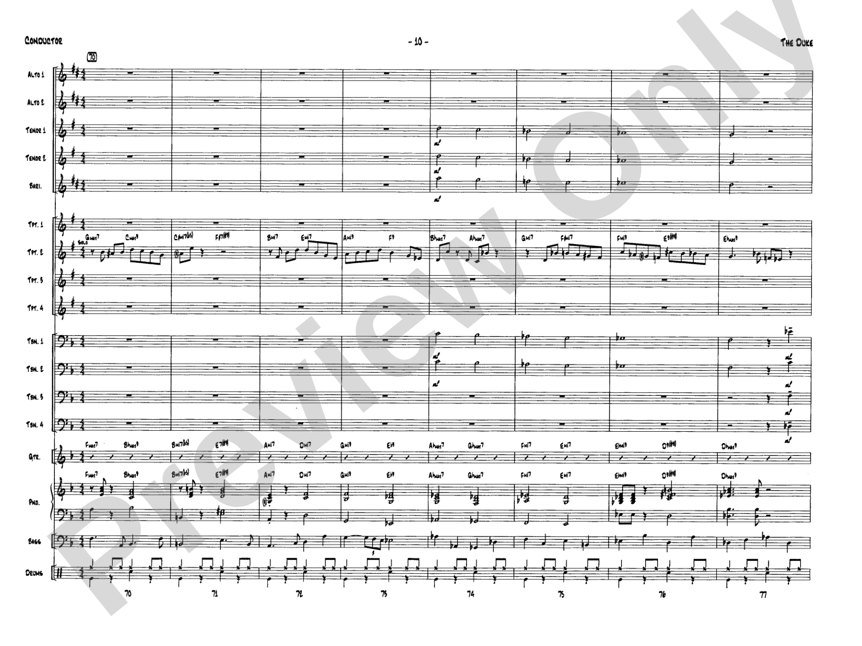 The Duke: Jazz Ensemble Conductor Score & Parts