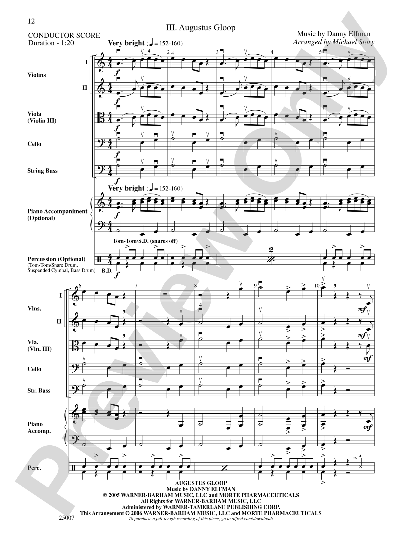 Charlie and the Chocolate Factory, Suite from: String Orchestra Conductor Score & Parts