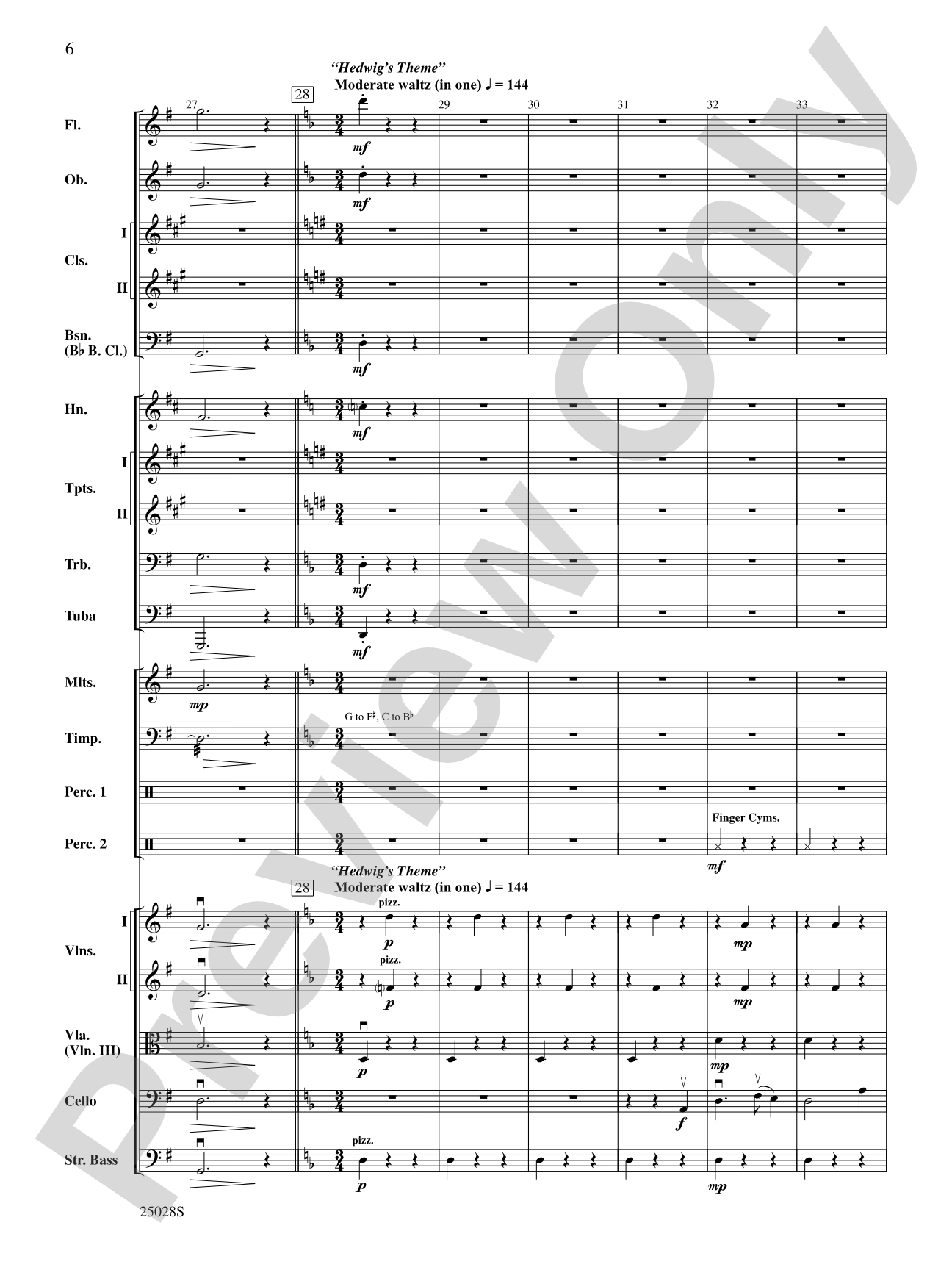 Harry Potter and the Goblet of Fire,™ Selections from: Full Orchestra Conductor Score & Parts