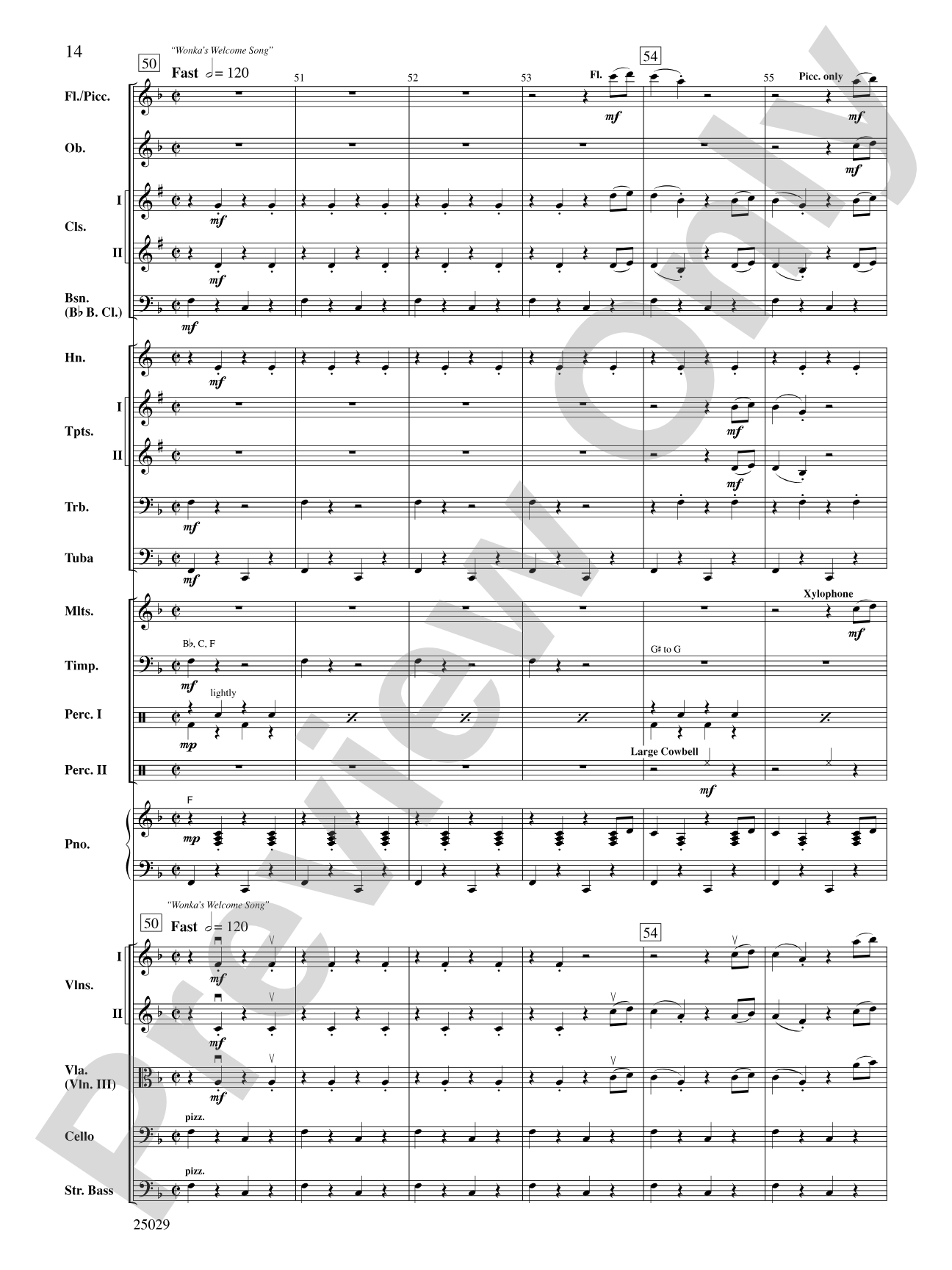 Charlie and the Chocolate Factory, Selections from: Full Orchestra Conductor Score & Parts