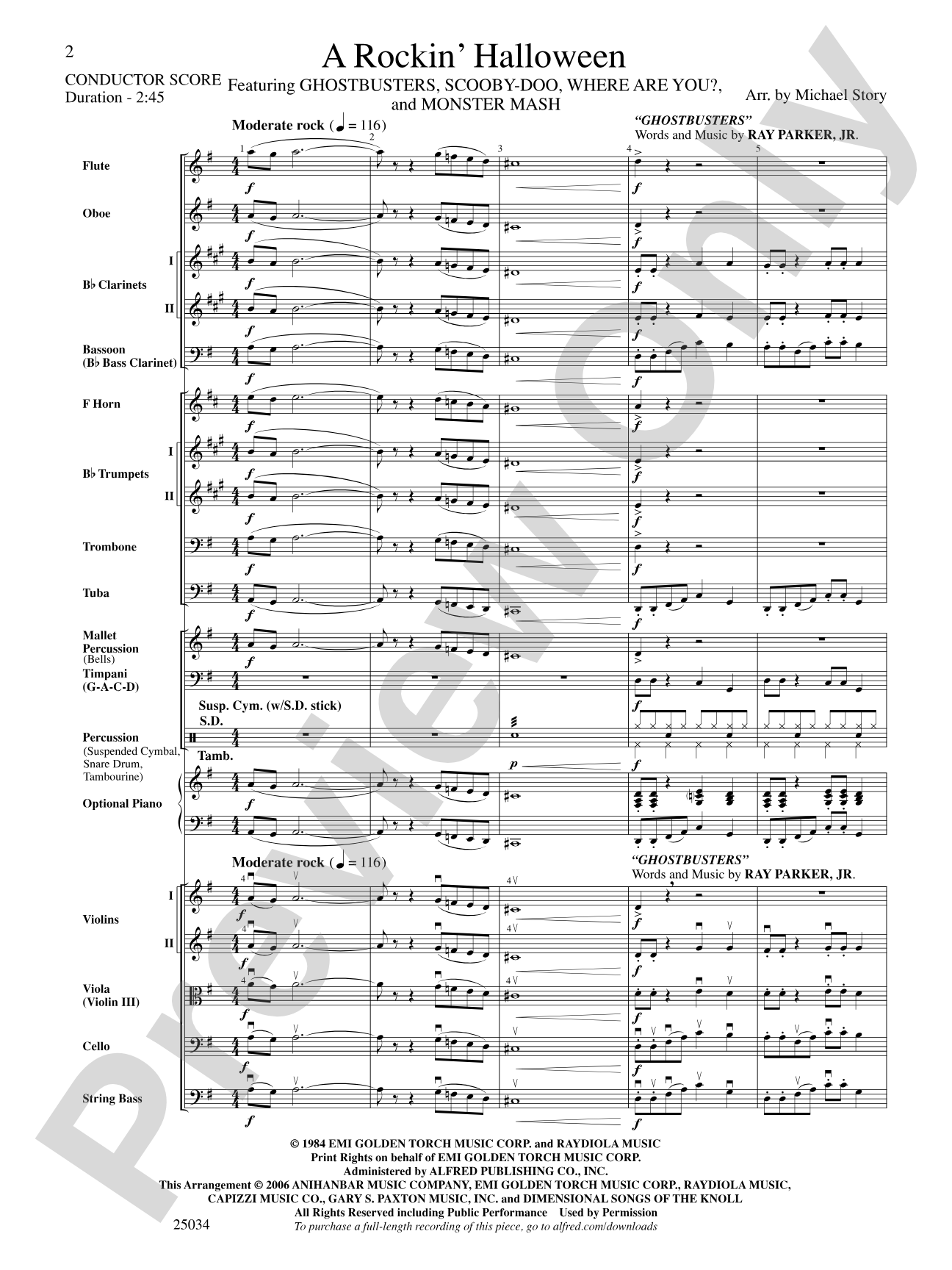 A Rockin' Halloween: Full Orchestra Conductor Score & Parts