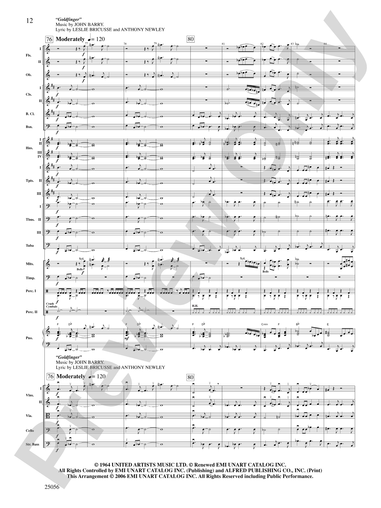 James Bond Medley: Full Orchestra Conductor Score & Parts