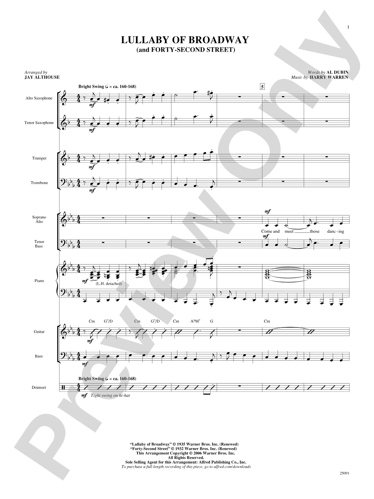 Lullaby of Broadway (and Forty-Second Street): Choral SoundPax
