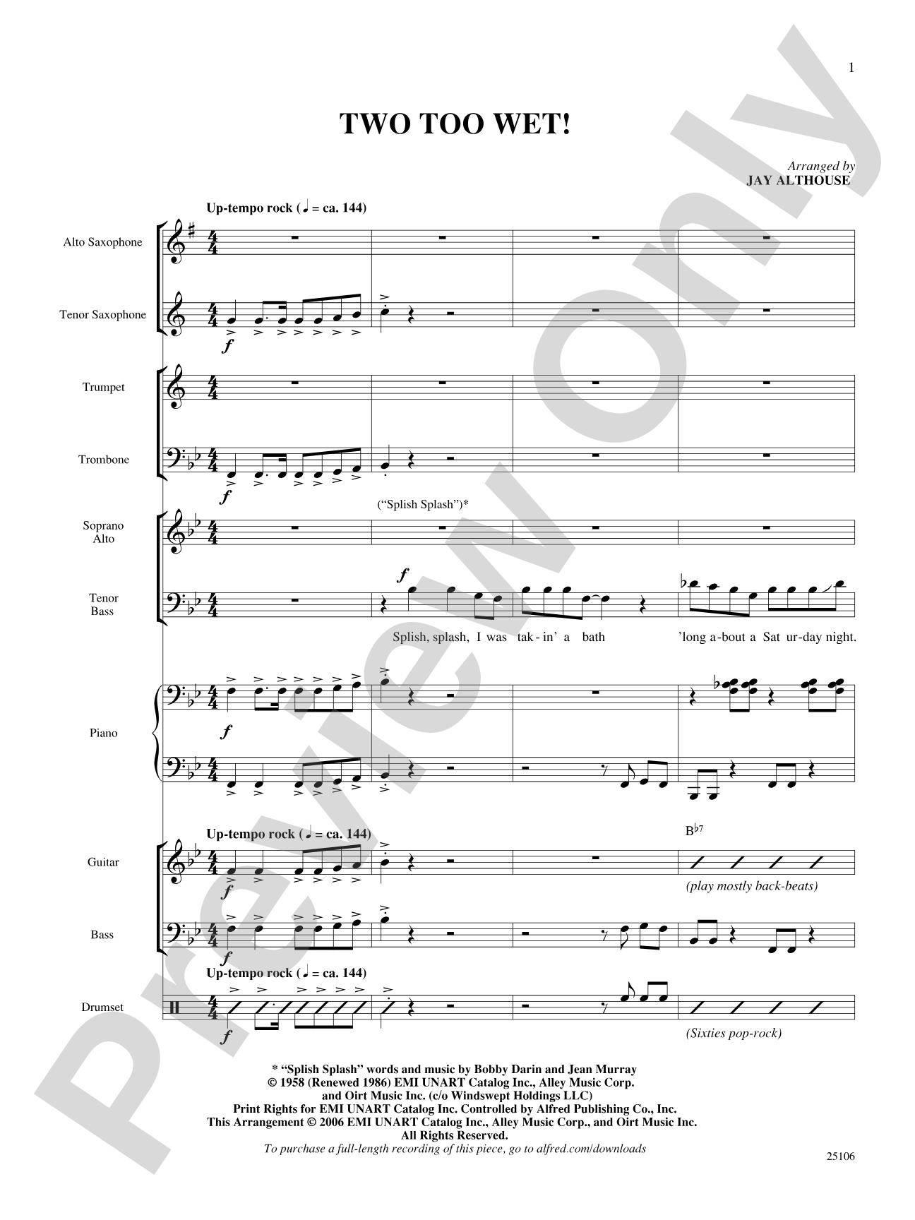 Two Too Wet!: Choral SoundPax