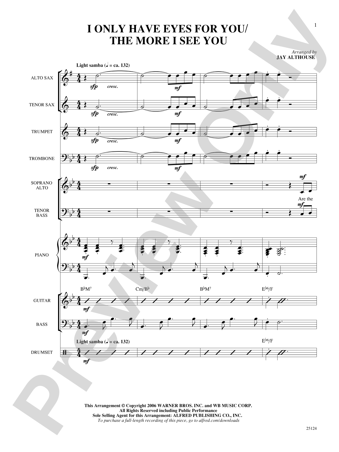 I Only Have Eyes for You / The More I See You: Choral SoundPax