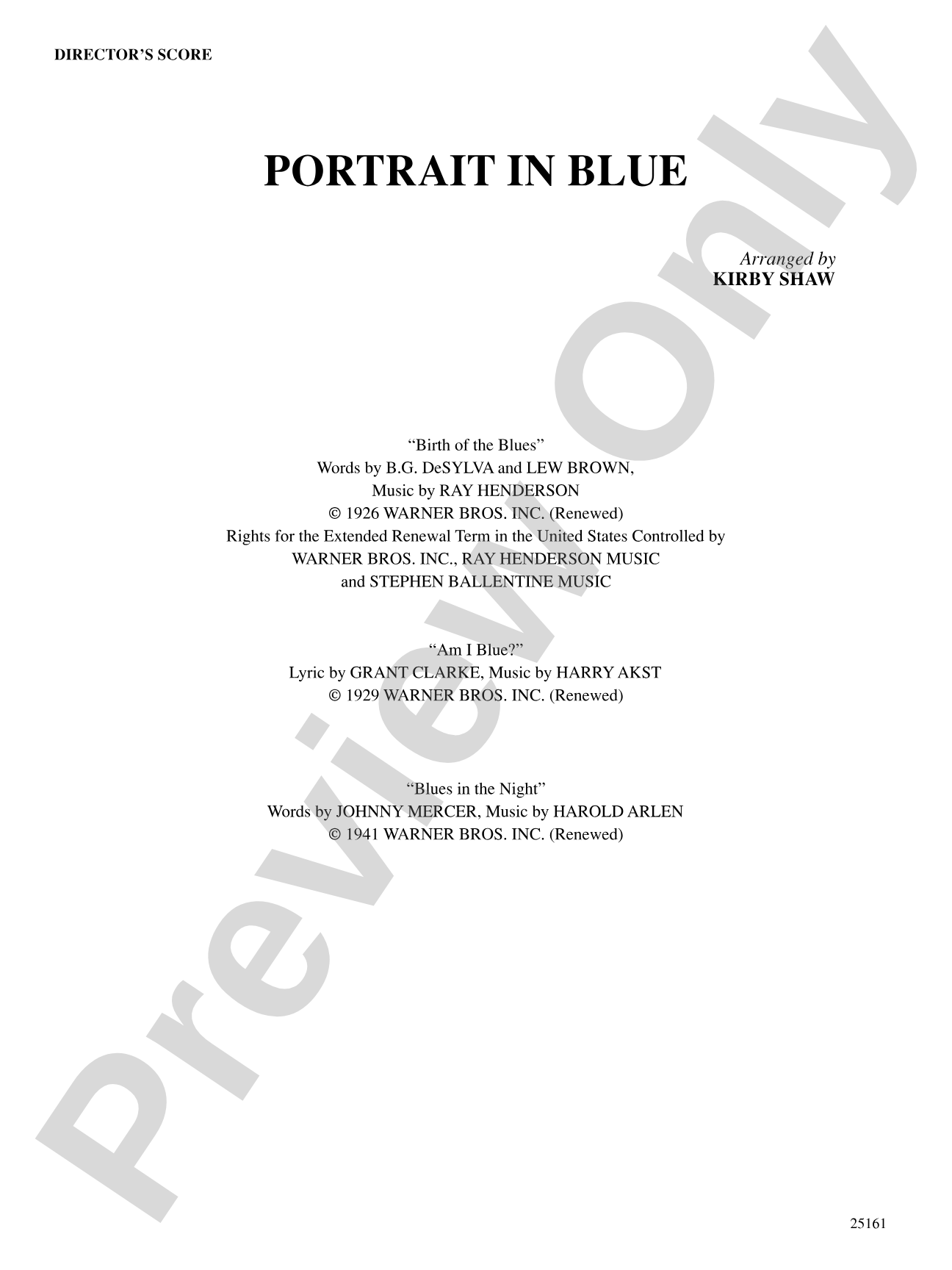 Portrait in Blue: Choral SoundPax
