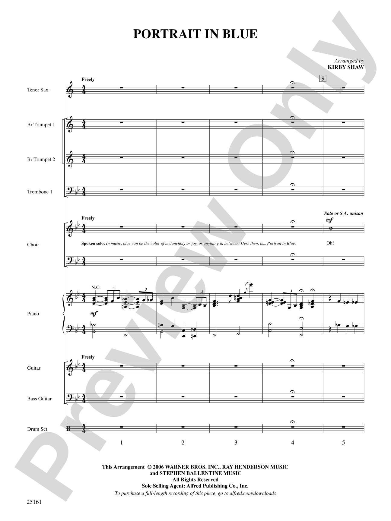 Portrait in Blue: Choral SoundPax