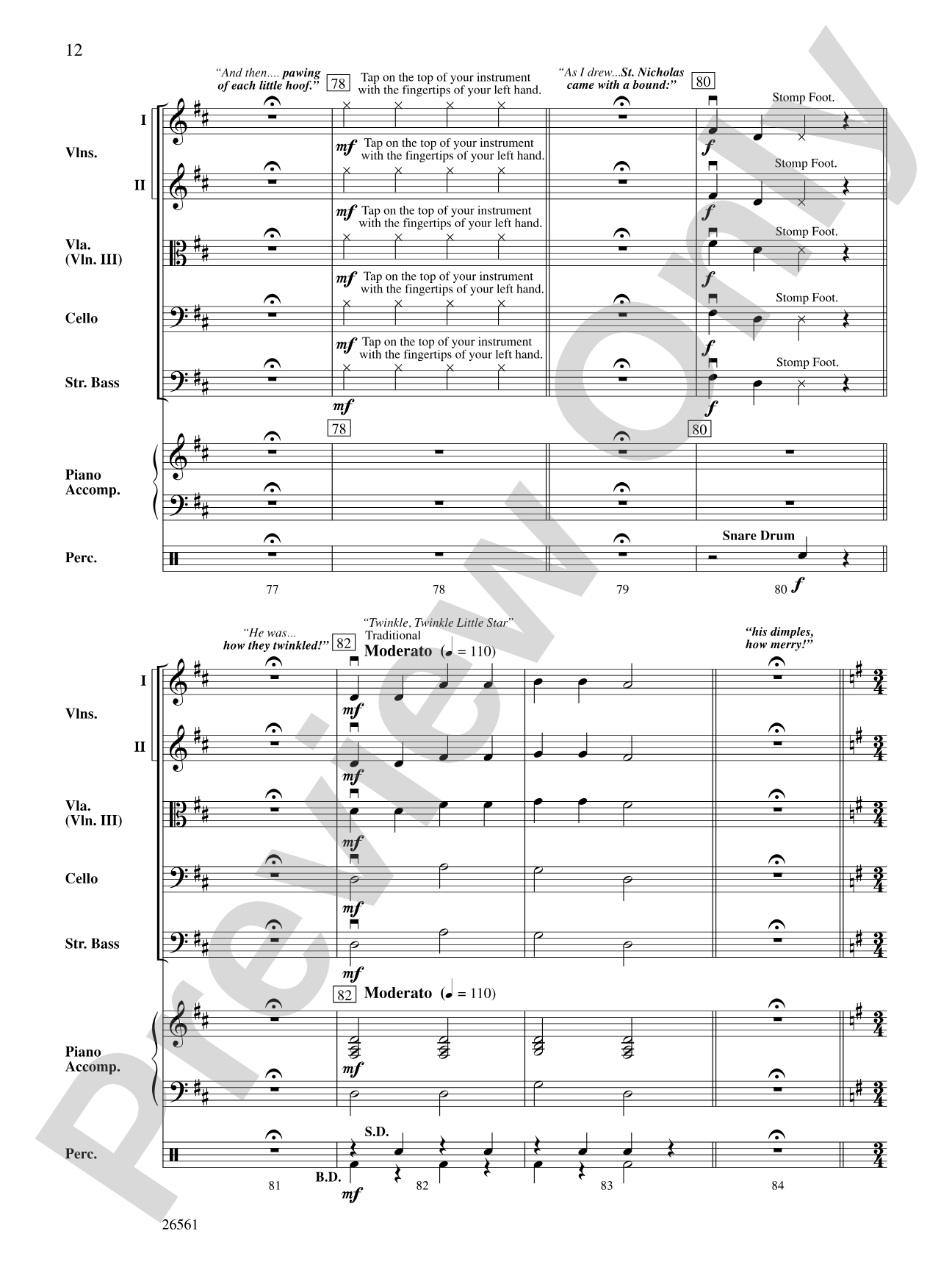 'Twas the Night Before Christmas: String Orchestra Conductor Score & Parts