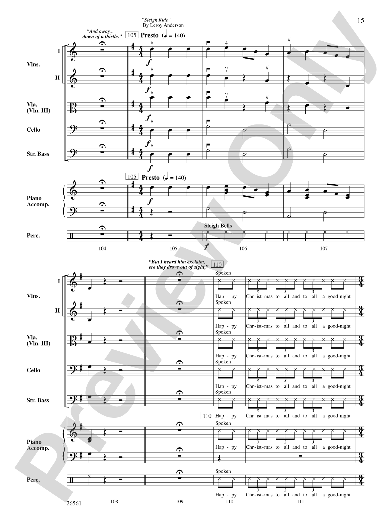 'Twas the Night Before Christmas: String Orchestra Conductor Score & Parts