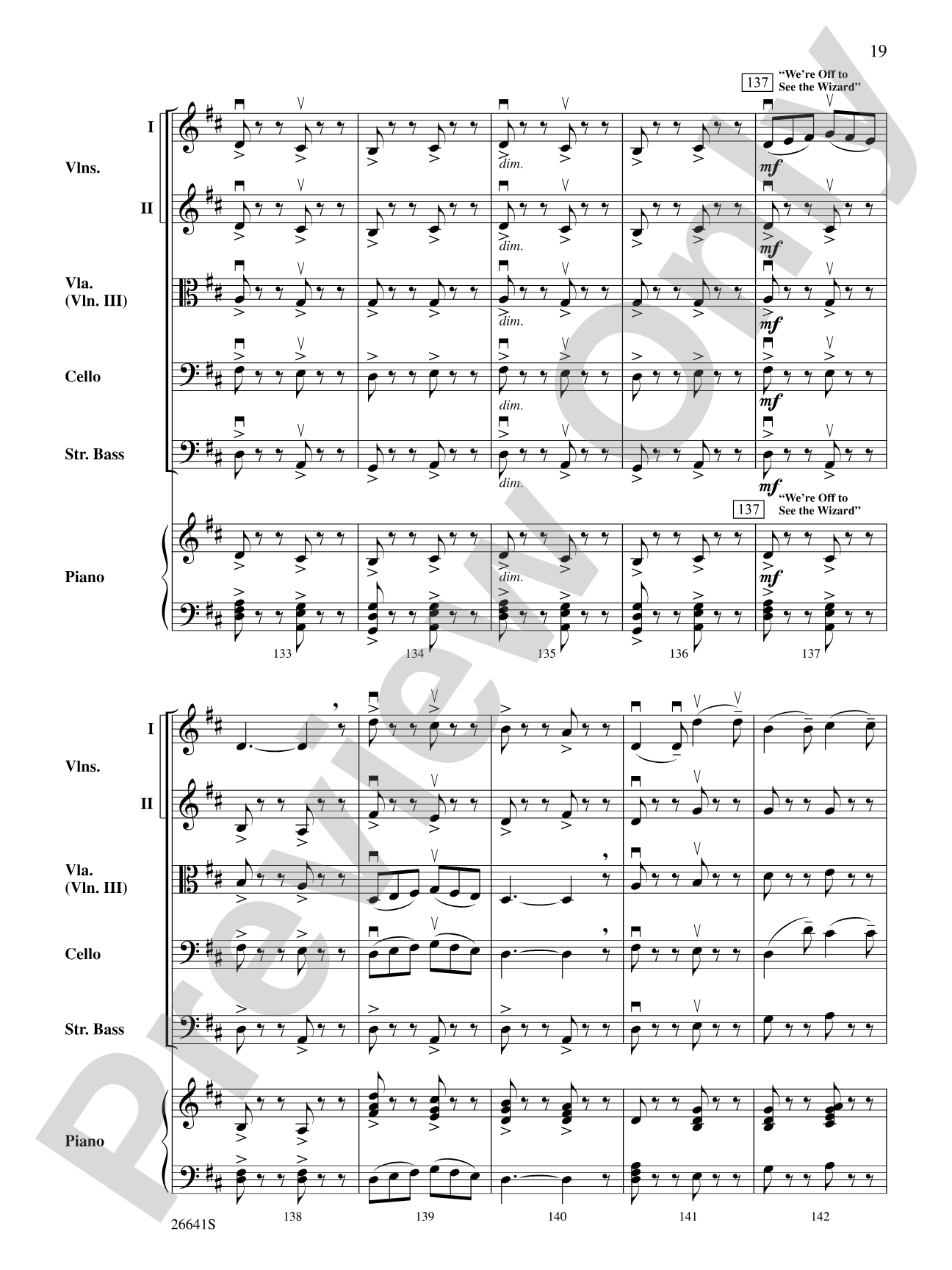 The Wizard of Oz: String Orchestra Conductor Score & Parts