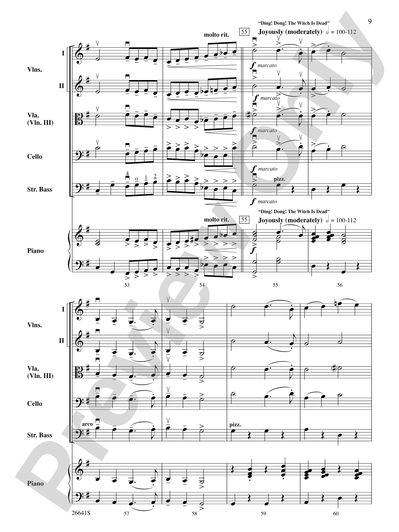 The Wizard of Oz: String Orchestra Conductor Score & Parts