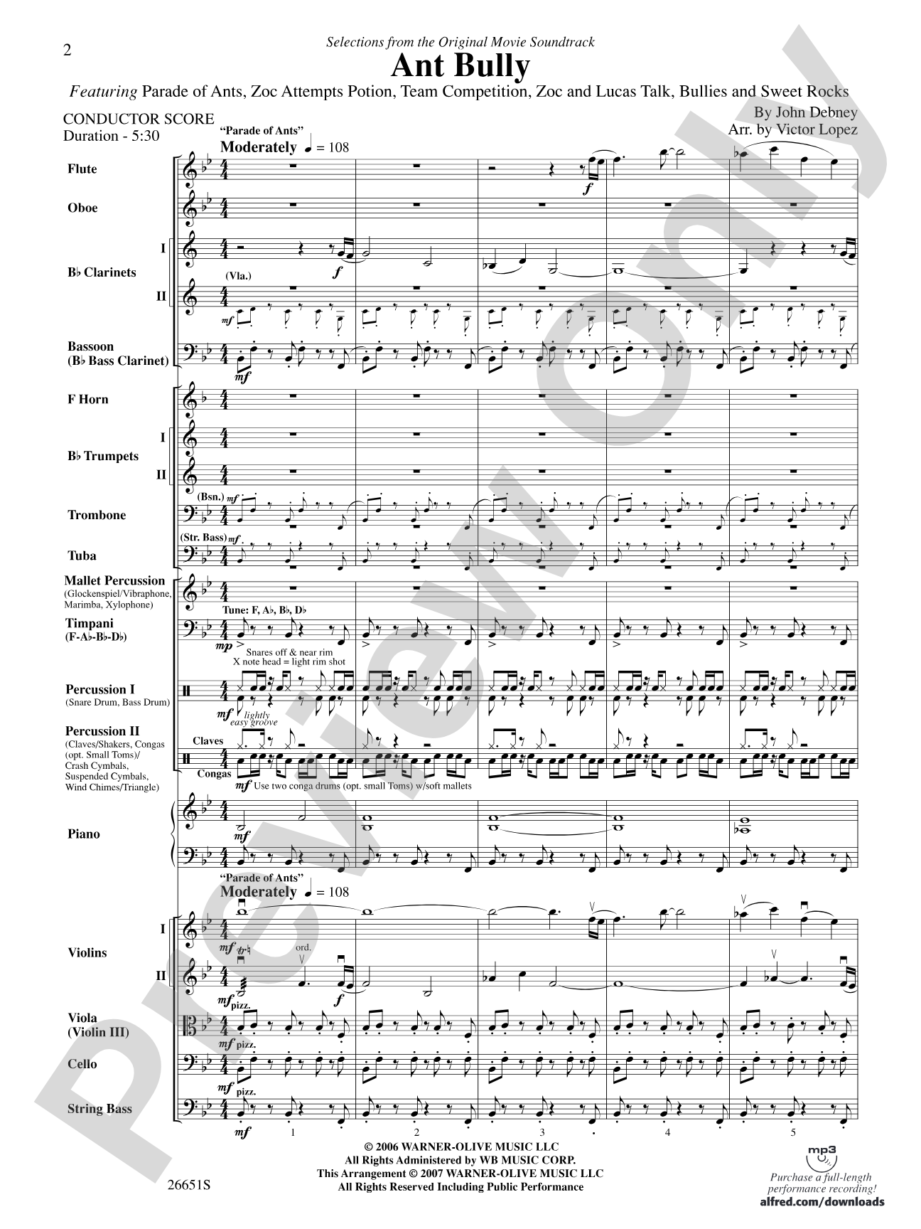 The Ant Bully: Full Orchestra Conductor Score & Parts