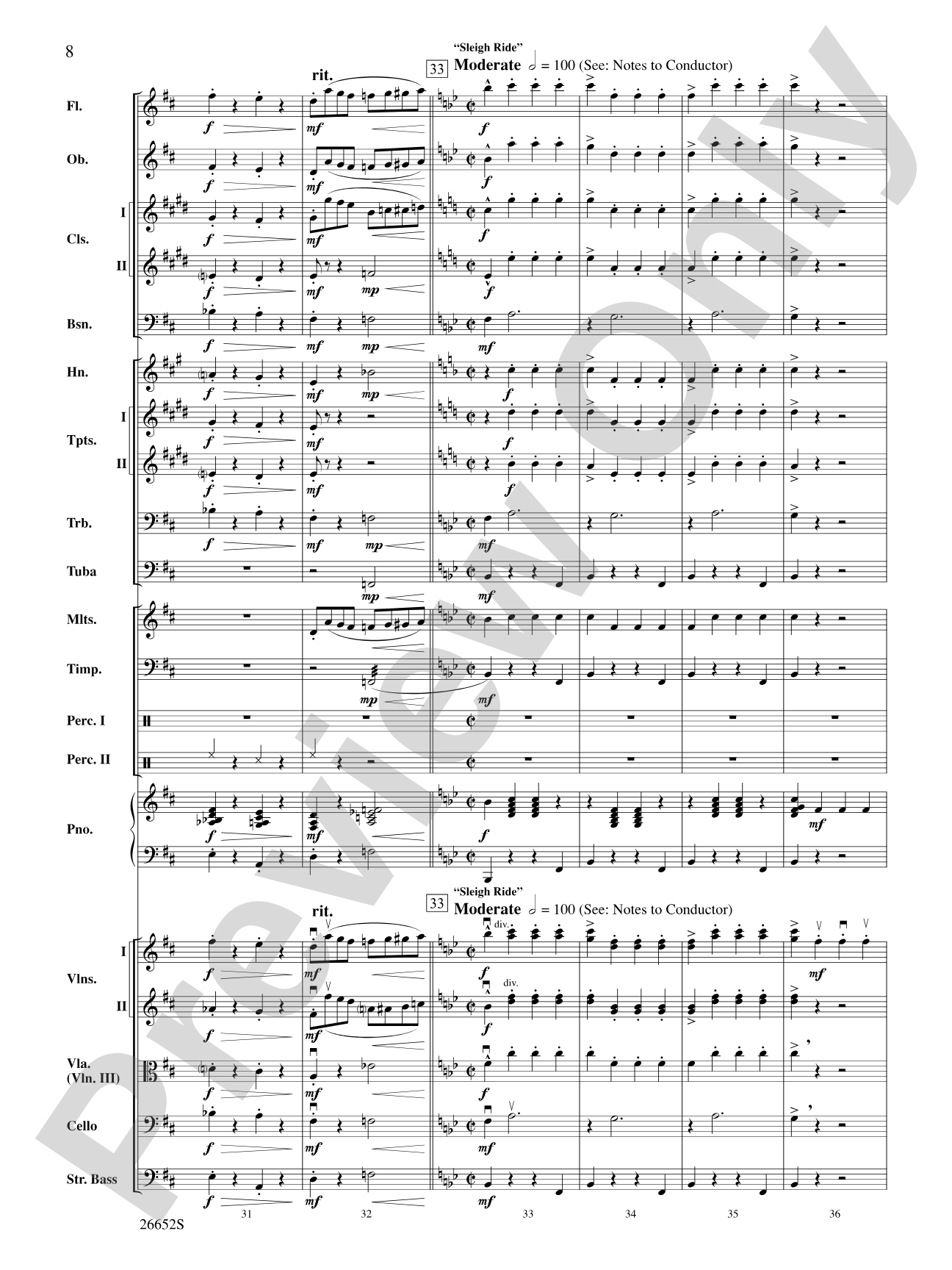 Leroy Anderson Favorites: Full Orchestra Conductor Score & Parts