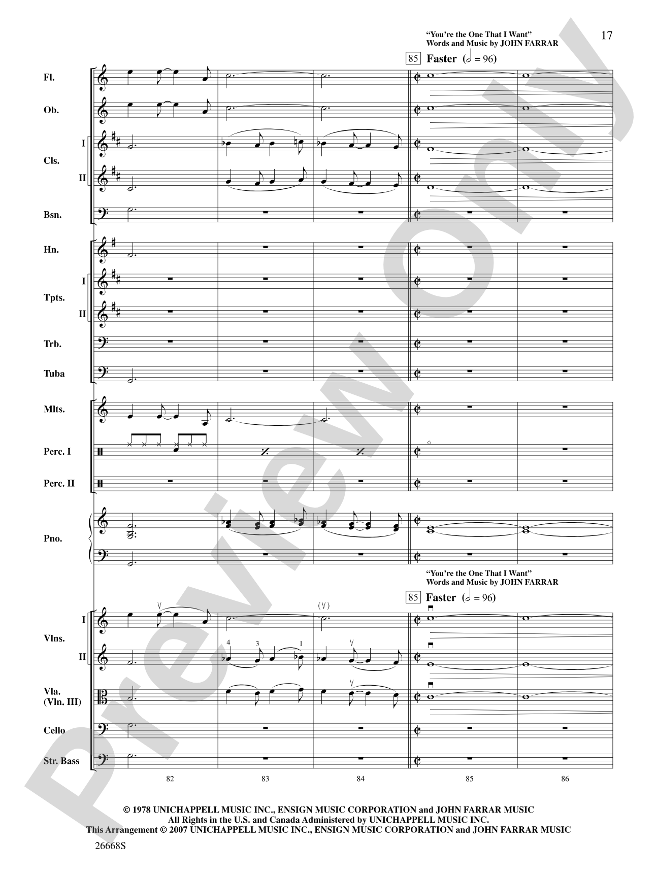 Grease: Full Orchestra Conductor Score & Parts
