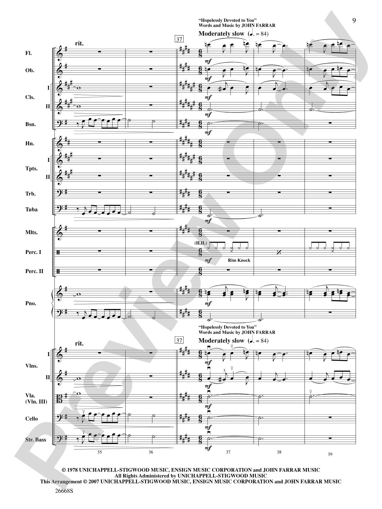 Grease: Full Orchestra Conductor Score & Parts