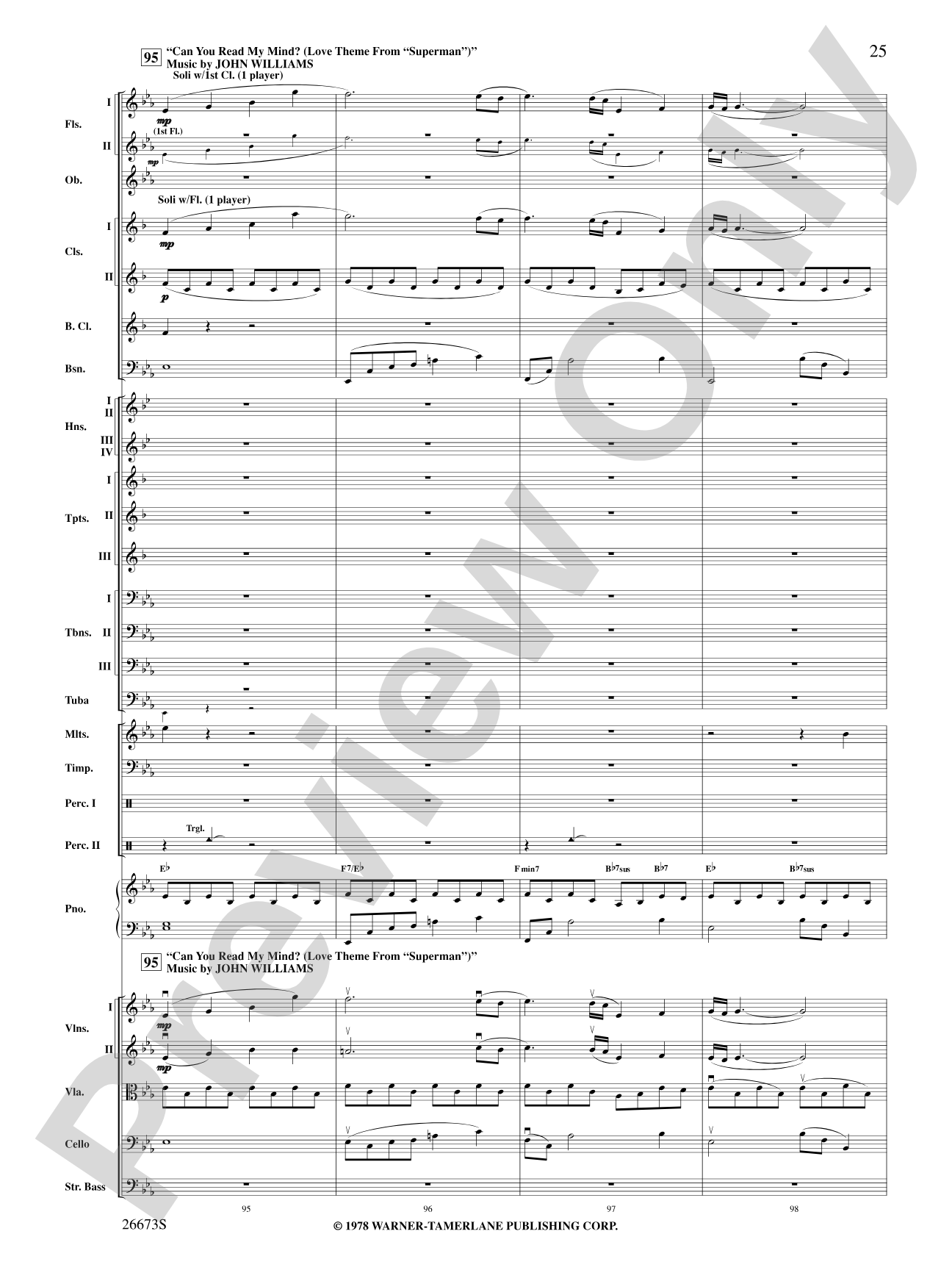 Superman Returns, Concert Selections from: Full Orchestra Conductor Score & Parts