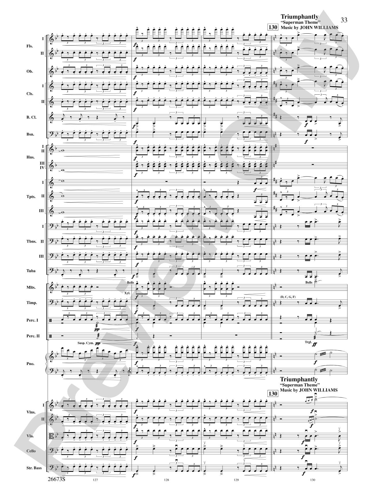Superman Returns, Concert Selections from: Full Orchestra Conductor Score & Parts