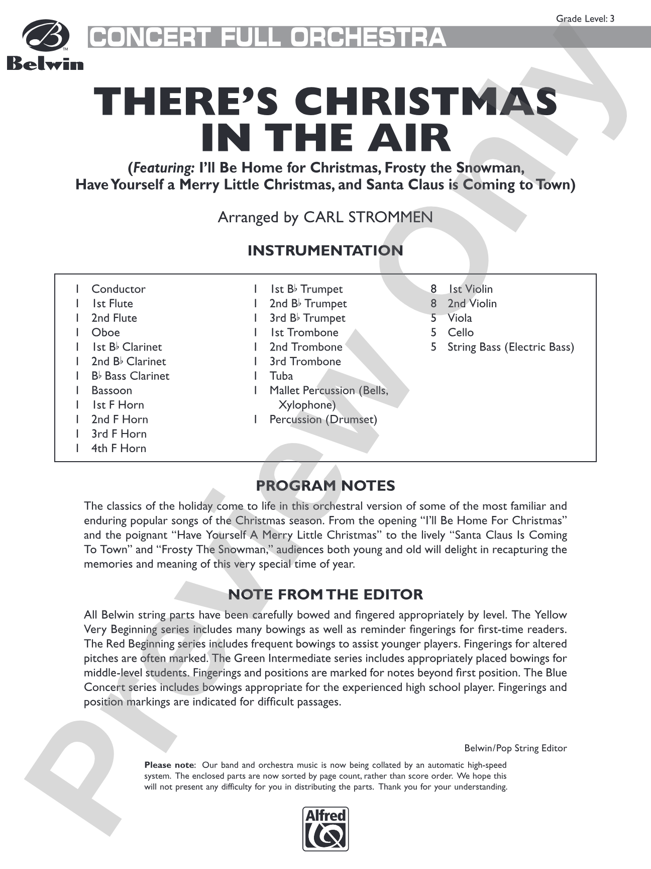 There's Christmas in the Air: Full Orchestra Conductor Score & Parts