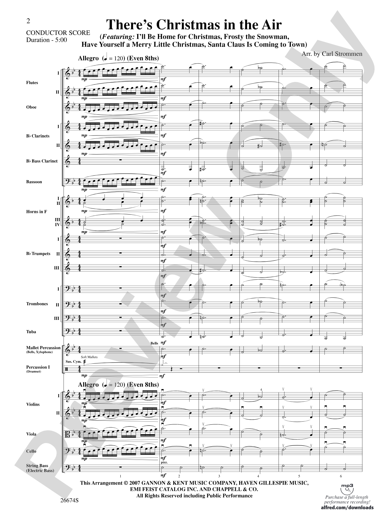 There's Christmas in the Air: Full Orchestra Conductor Score & Parts