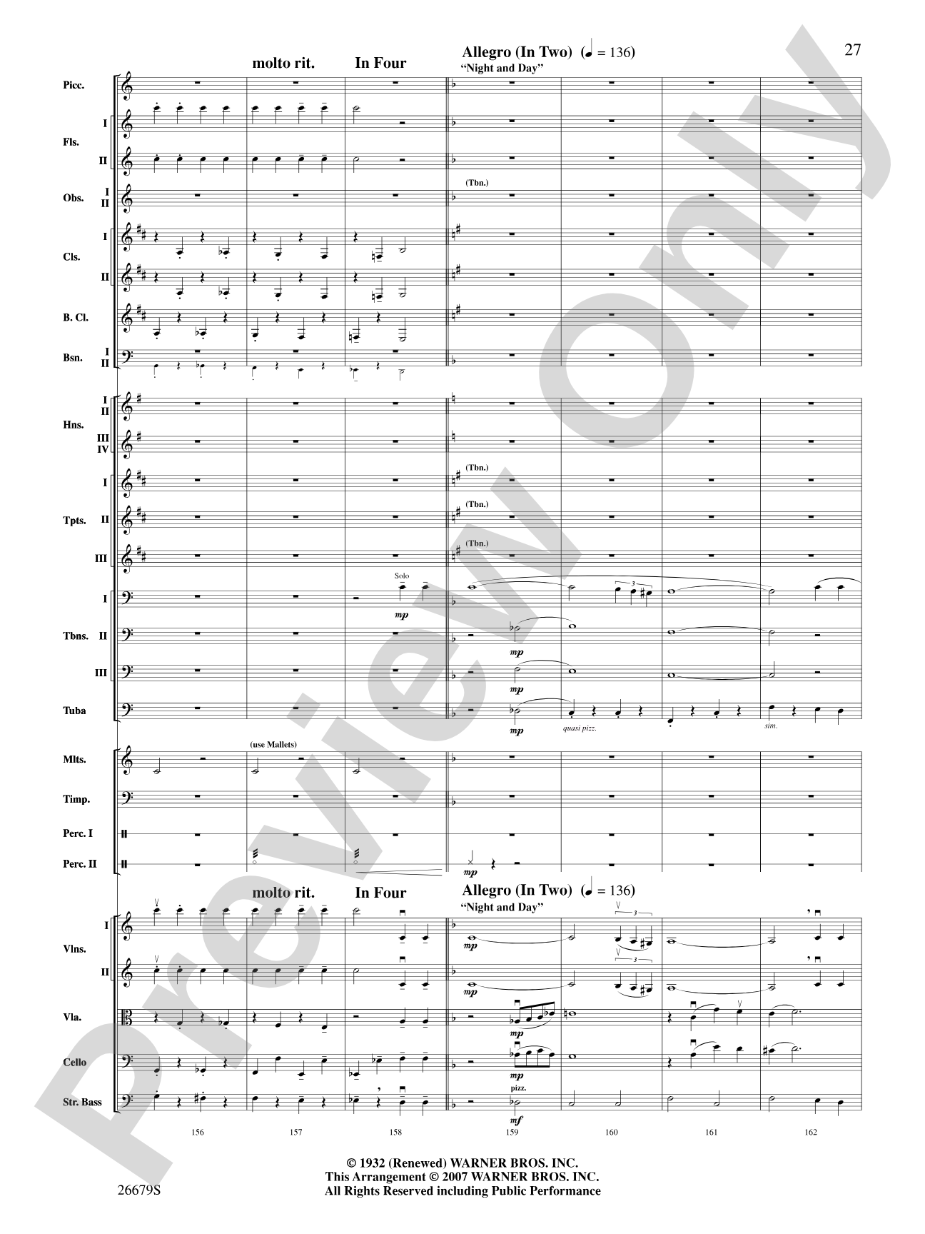 Cole Porter Salute: Full Orchestra Conductor Score & Parts