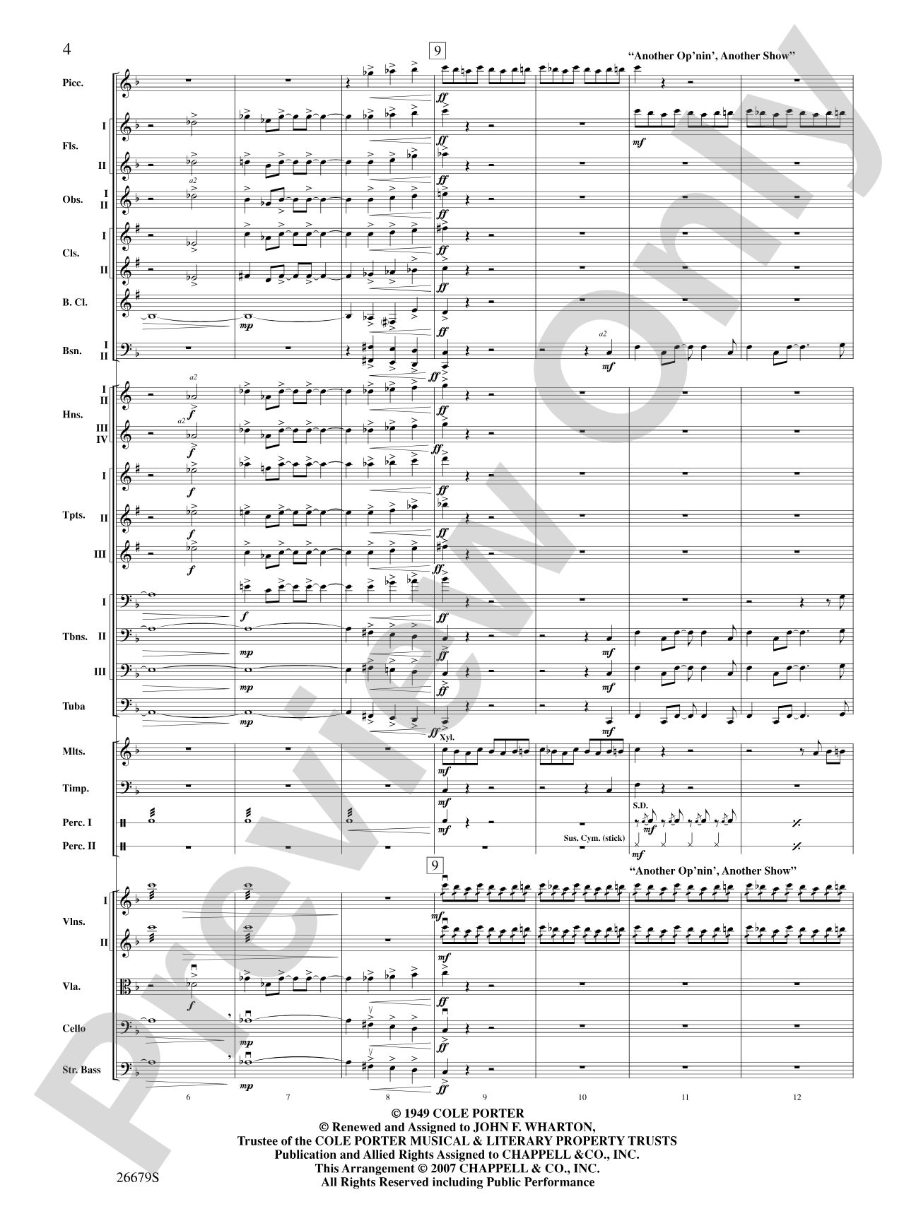 Cole Porter Salute: Full Orchestra Conductor Score & Parts