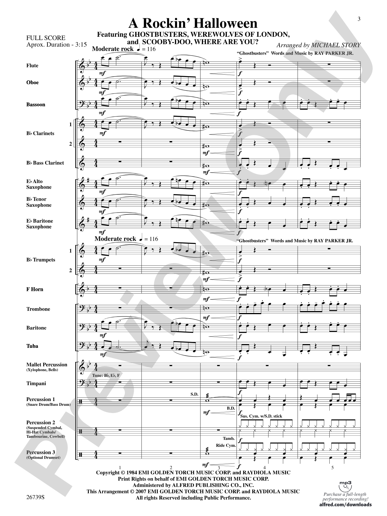 A Rockin' Halloween: Score