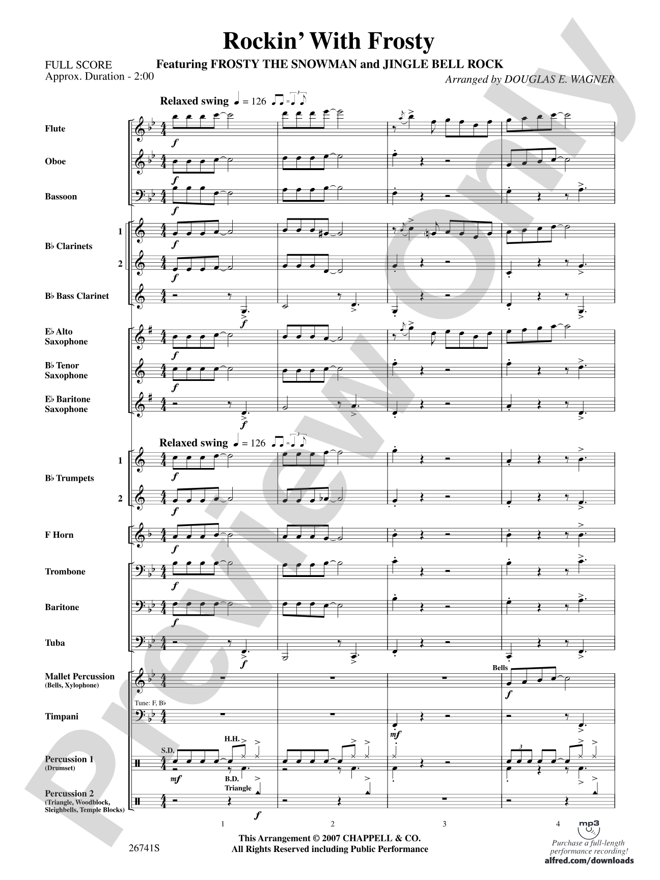 Rockin' with Frosty: Concert Band Conductor Score & Parts