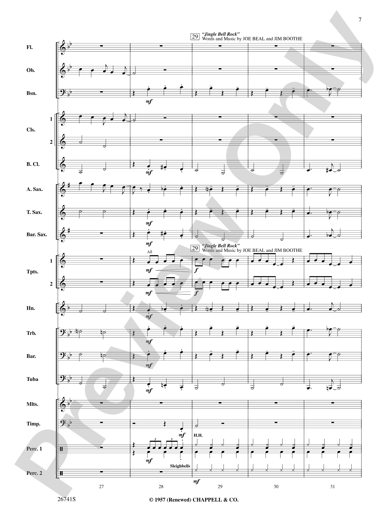Rockin' with Frosty: Concert Band Conductor Score & Parts