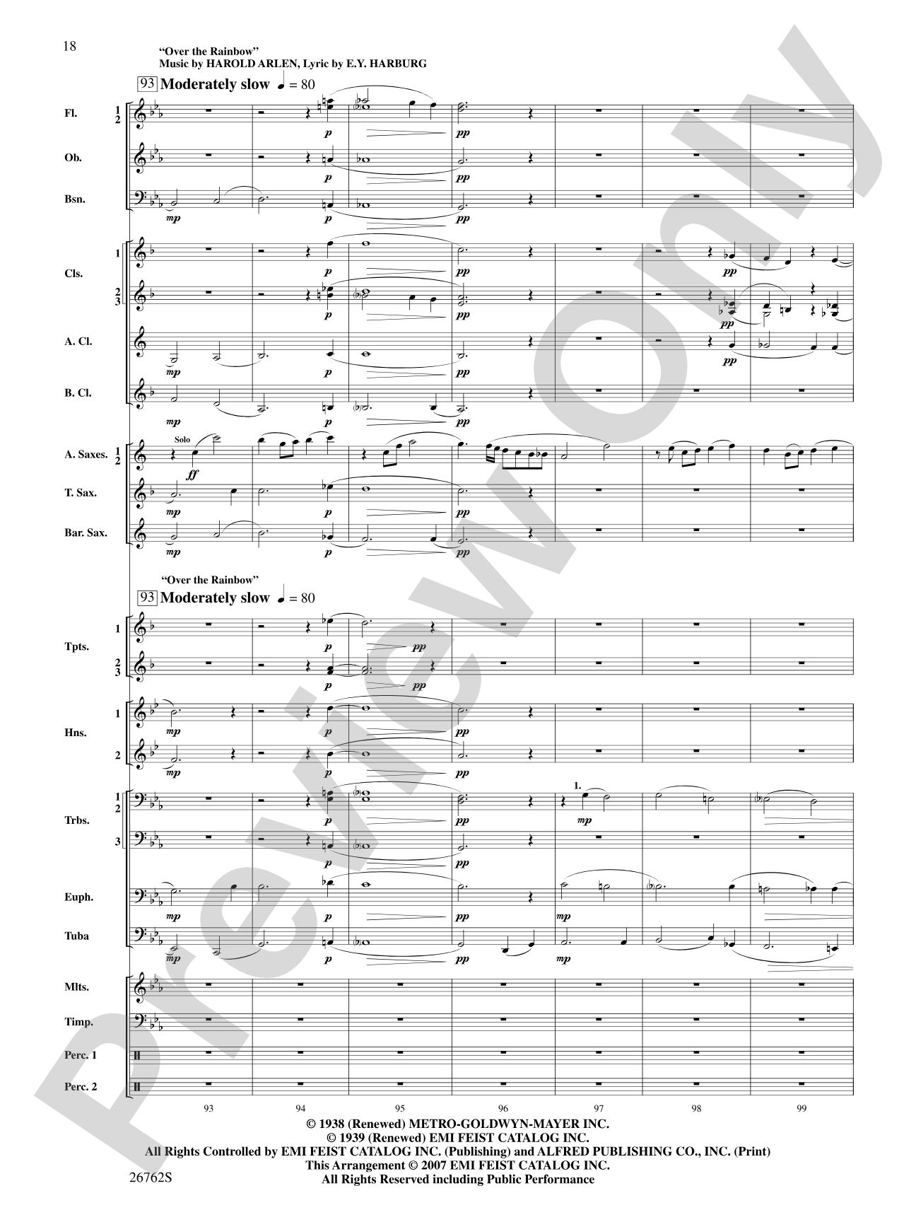 Rainbows: Concert Band Conductor Score & Parts