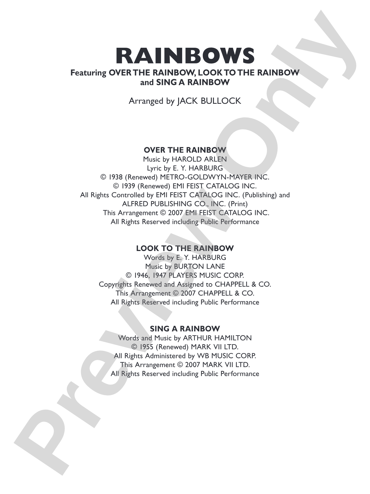 Rainbows: Concert Band Conductor Score & Parts