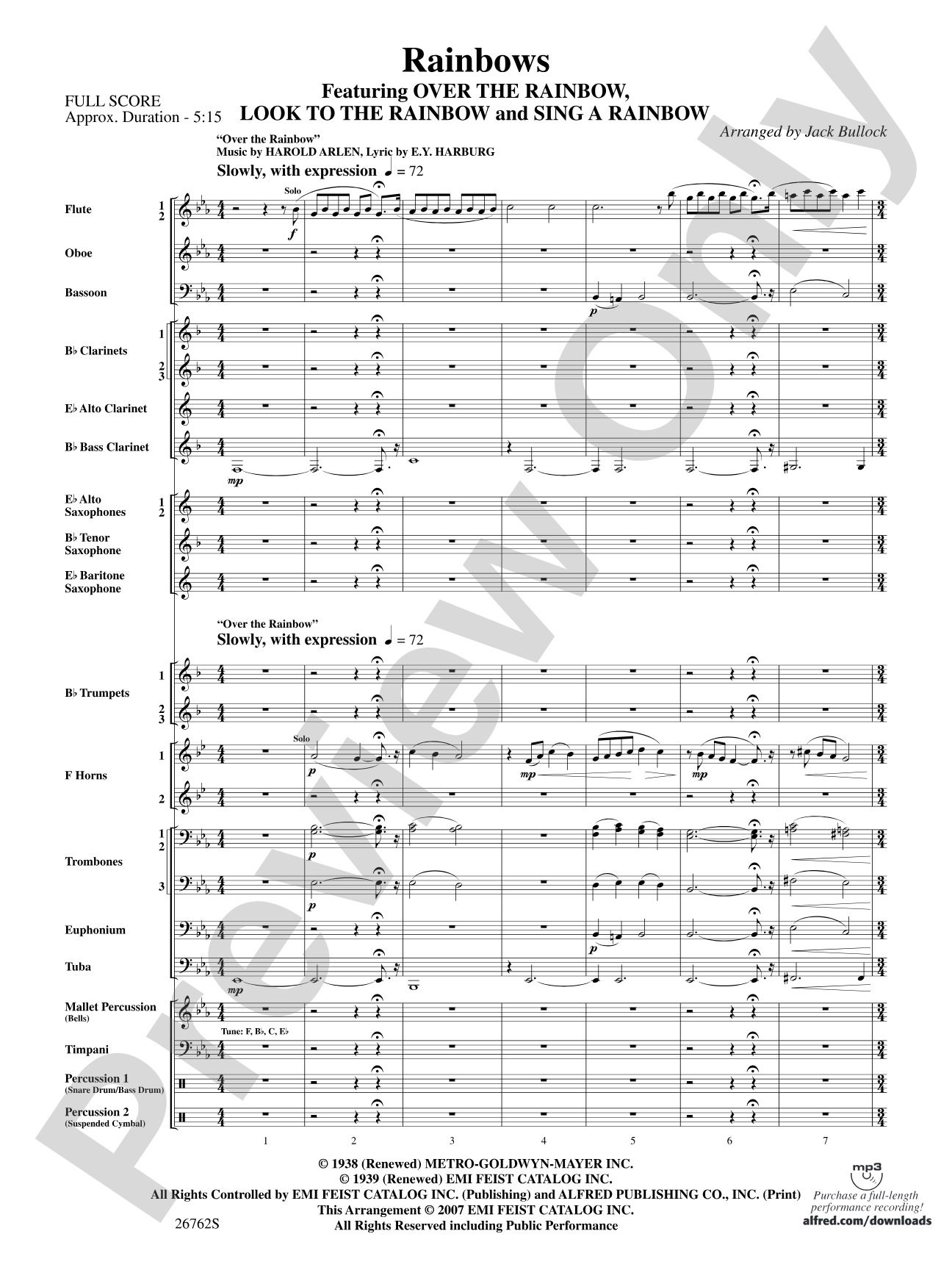 Rainbows: Concert Band Conductor Score & Parts