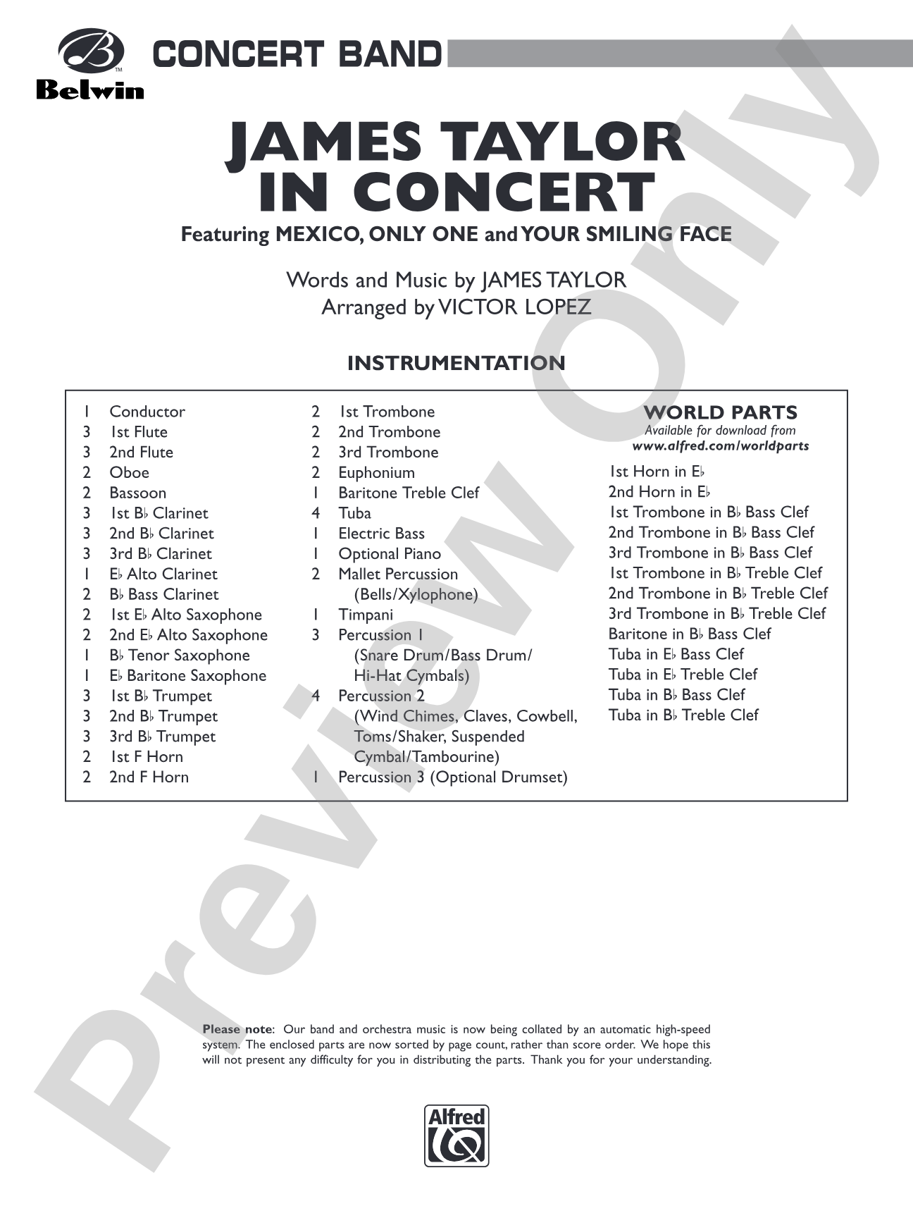 James Taylor in Concert: Score