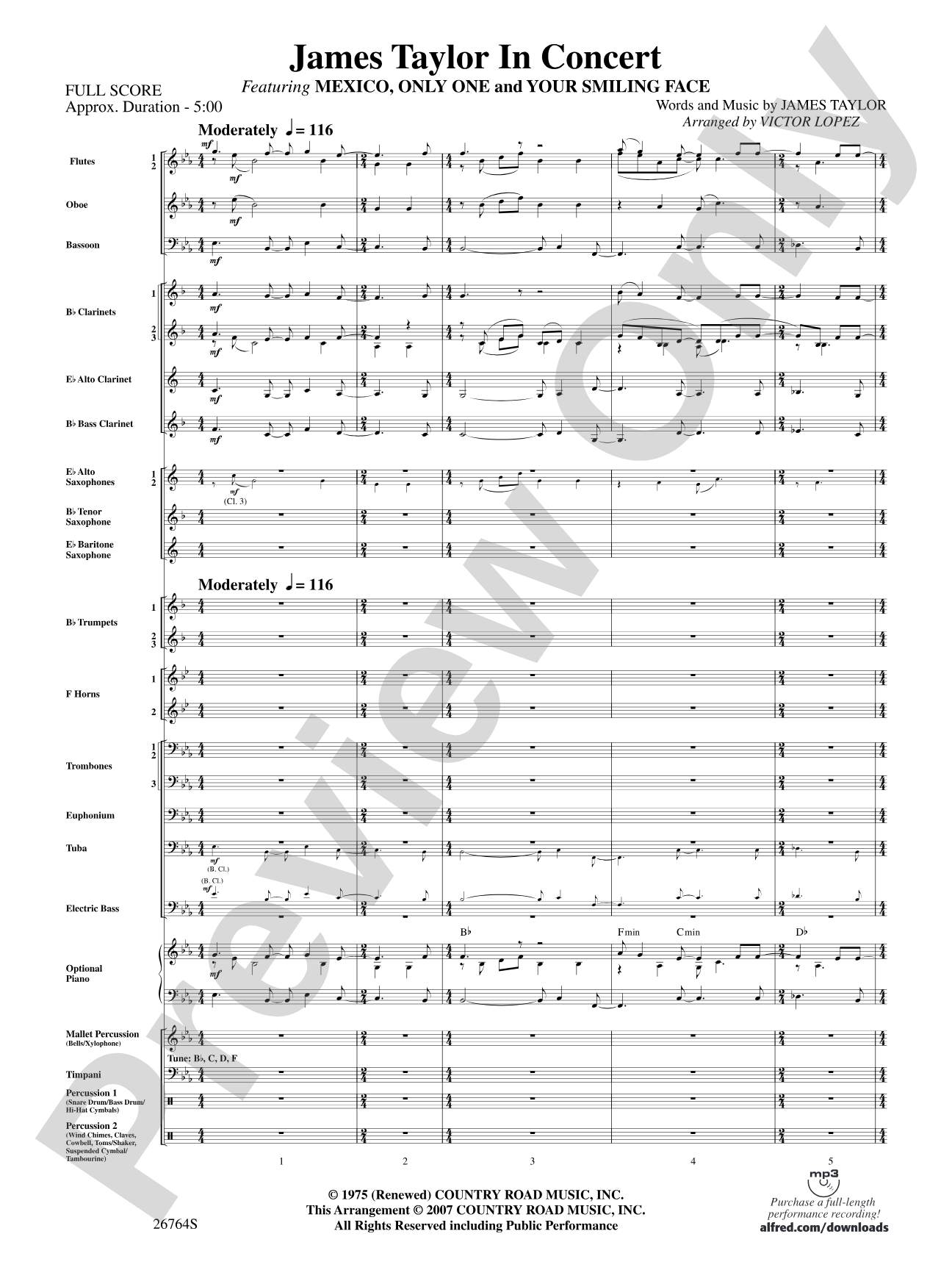 James Taylor in Concert: Score