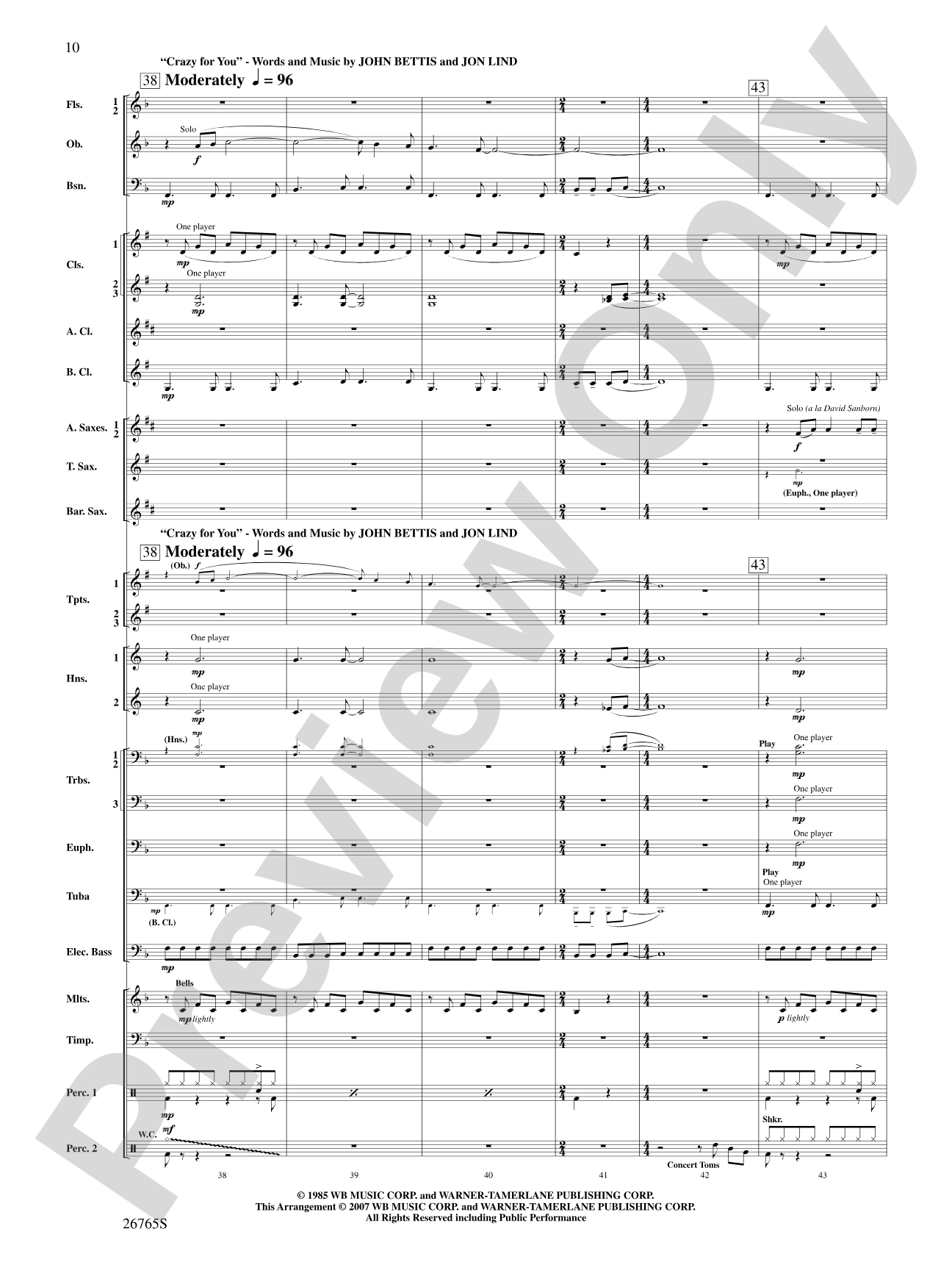 Madonna: A Concert Tour: Concert Band Conductor Score & Parts