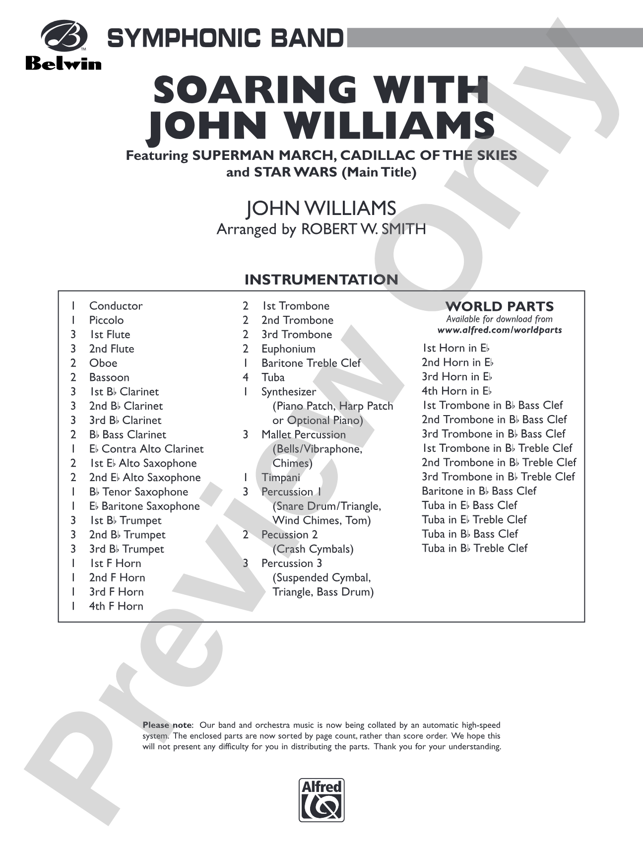 Soaring with John Williams: Concert Band Conductor Score & Parts