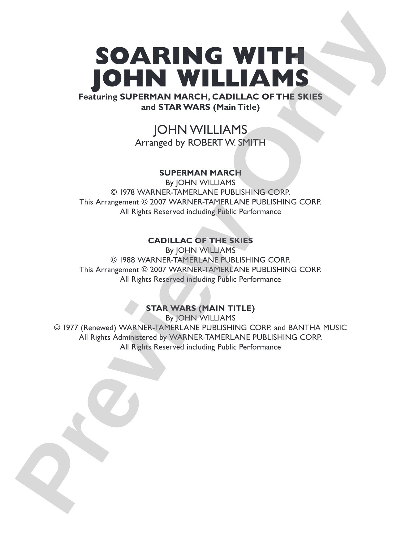 Soaring with John Williams: Concert Band Conductor Score & Parts