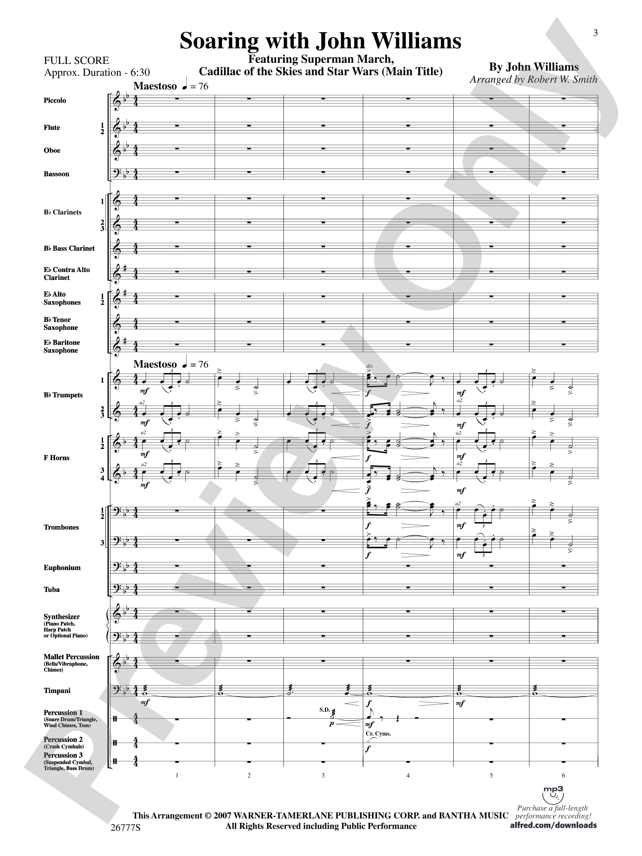Soaring with John Williams: Concert Band Conductor Score & Parts